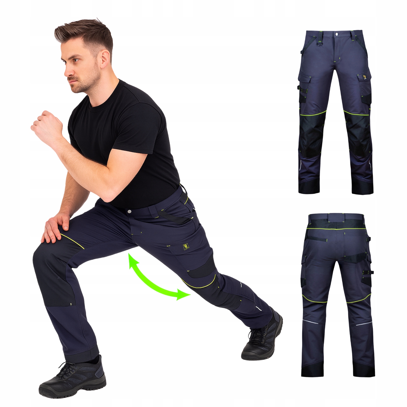 Elastické Pracovní Kalhoty Se Strečovými Výztuhami, Roztažitelné, vel.