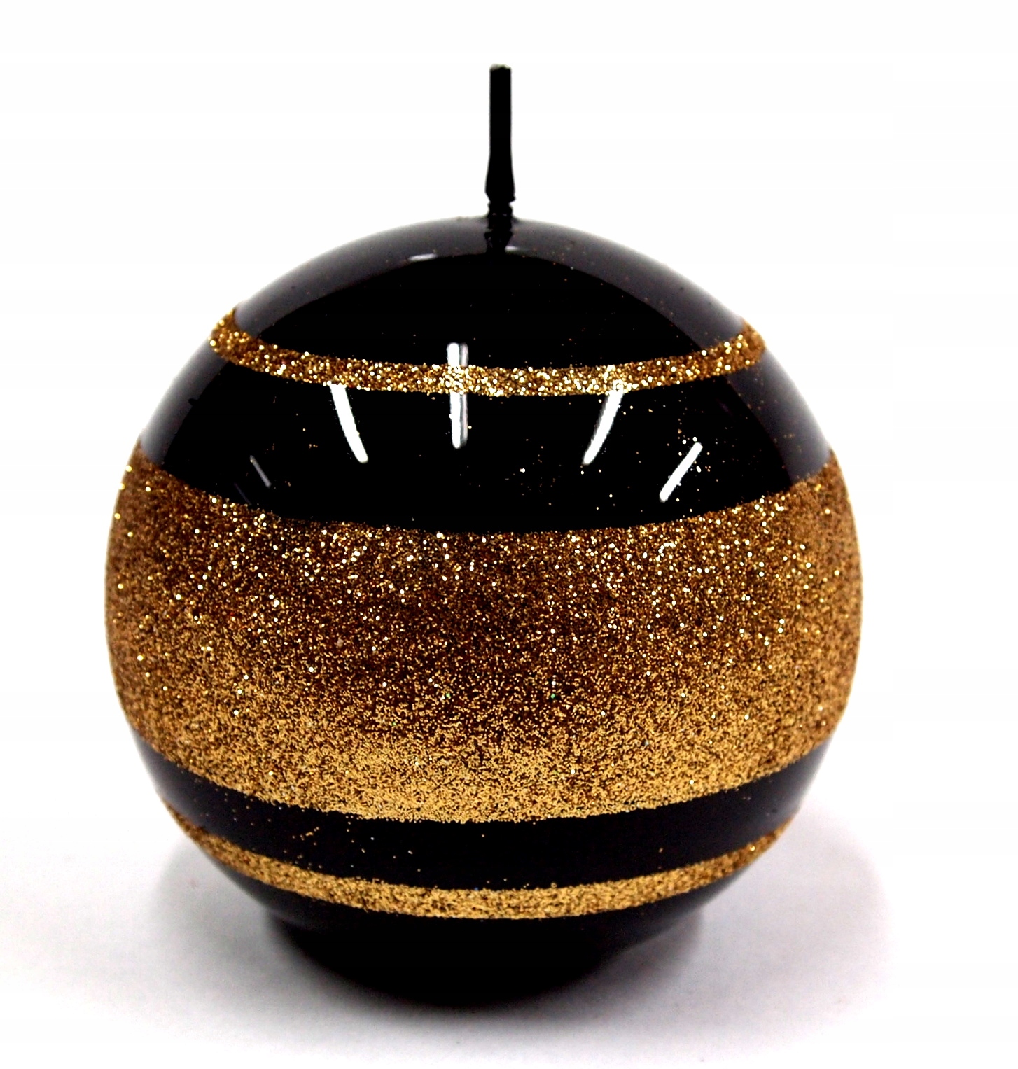 

Świeca Metallic 3 Paski Kula 100 mm Czarny+ Złoty