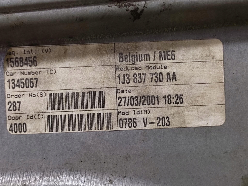 VW GOLF IV window regulator right front 1J3837730AA