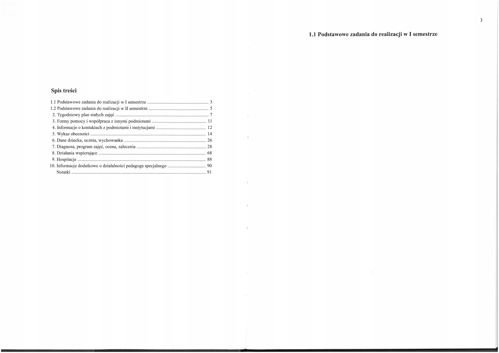 Dziennik zajęć pedagoga specjalnego (oprawa introligatorska) Marka Typograf