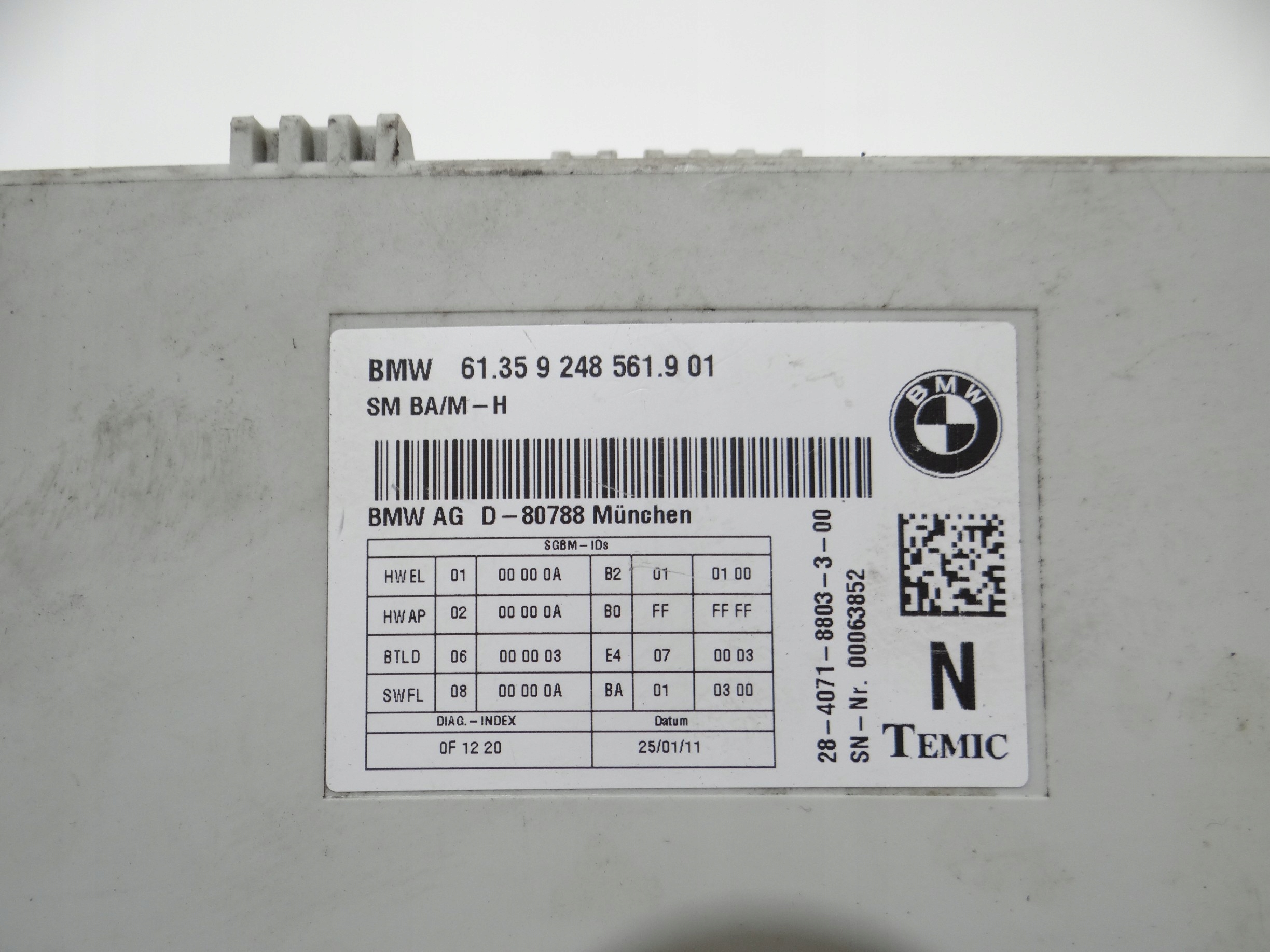 module control unit GRZANIA seats BMW 5 F10 9248561