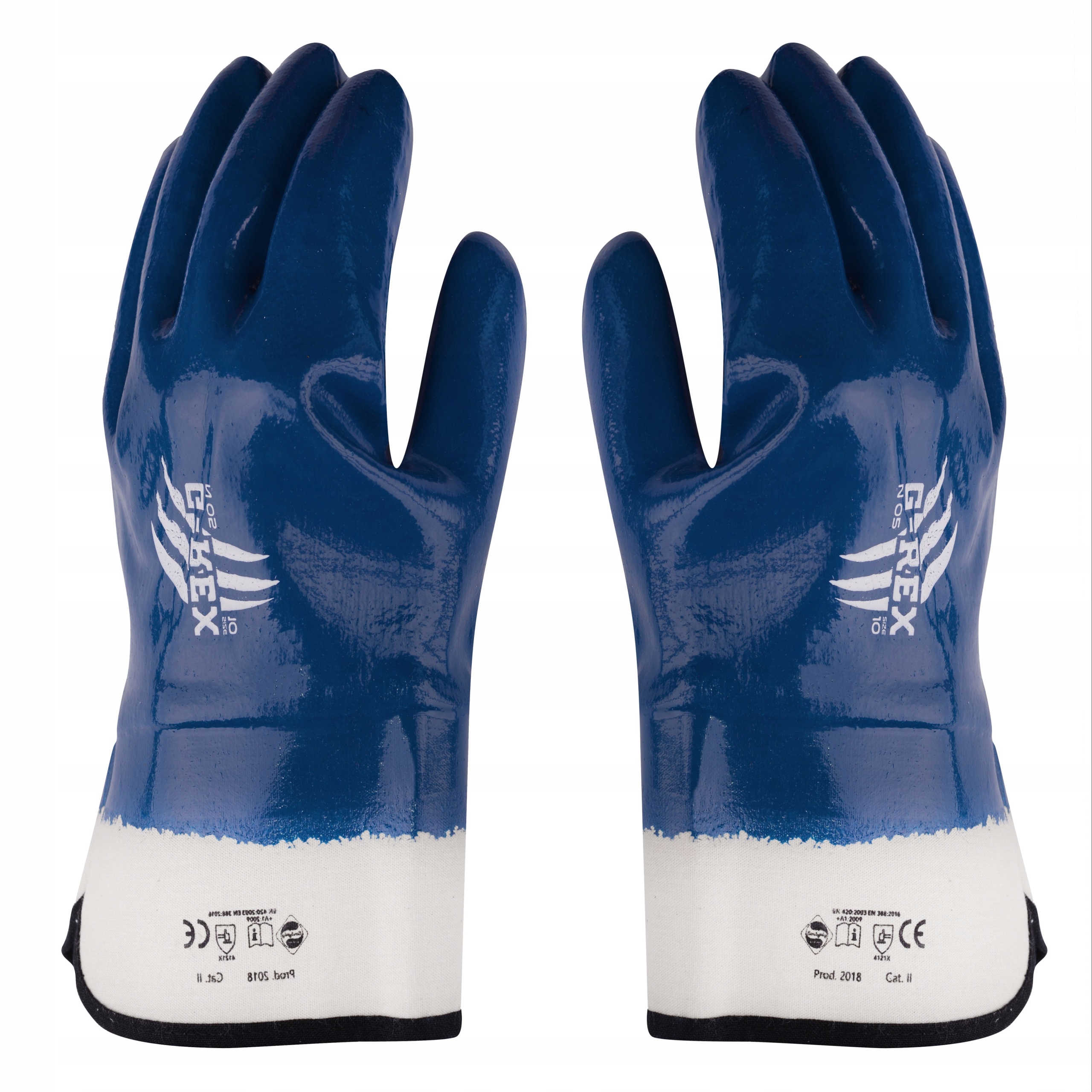 Nitrilové rukavice z těžkého nitrilu, velmi odolné, L, 12 párů