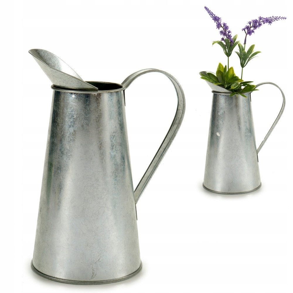 

Dekoracyjna Metalowa Konewka Wazon Dzbanek Cynk 1L