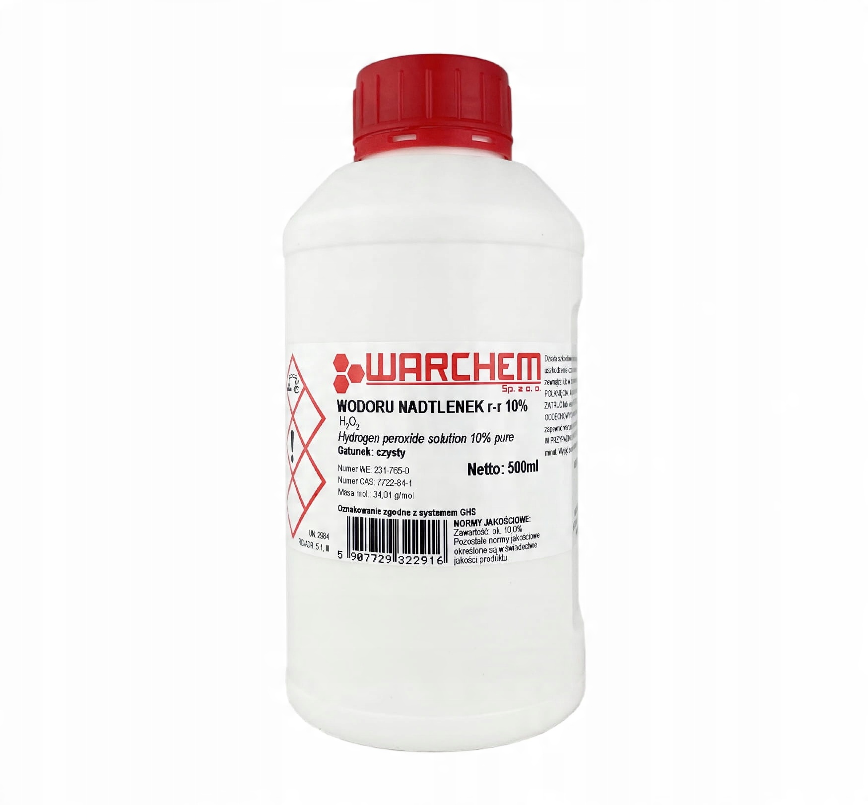 

Nadtlenek Wodoru roztwór 10% czysty 500ml