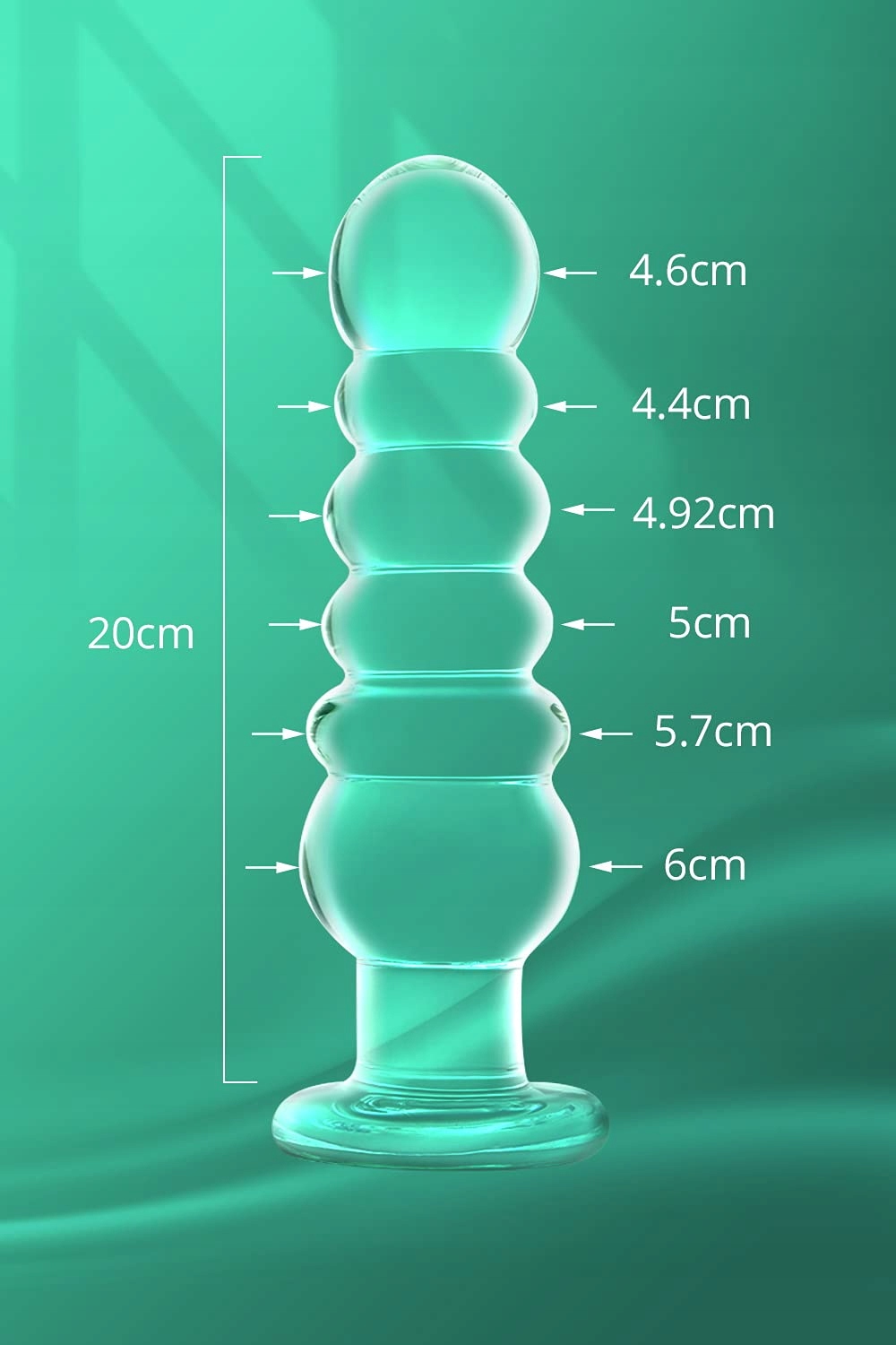 GROßE GLAS Analne Koraliki Masażer Długi Korek Analny Dildo Dla Dorosłych — miniatura 2