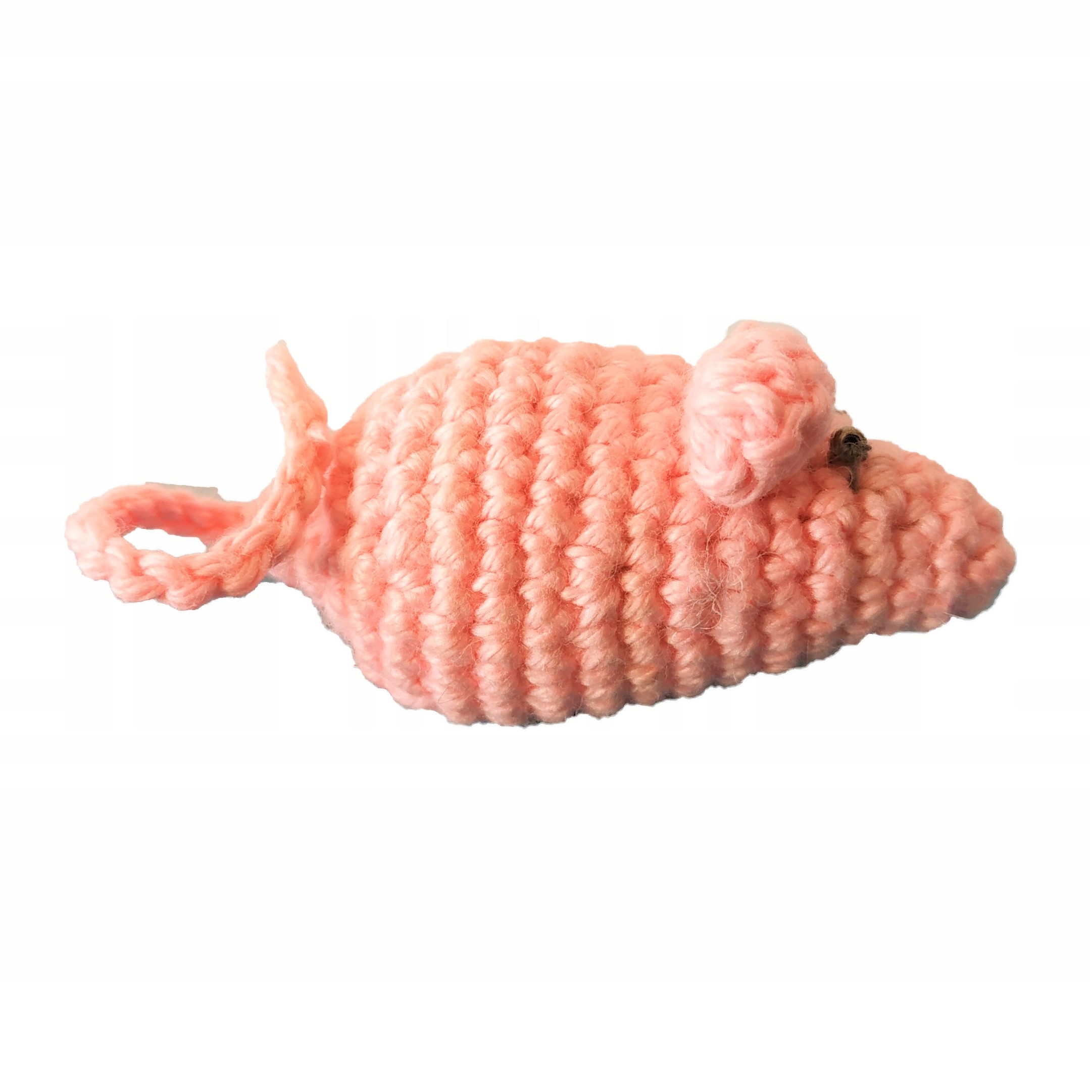 

myszka szydełkowa zabawka dla kota kocimiętka róż