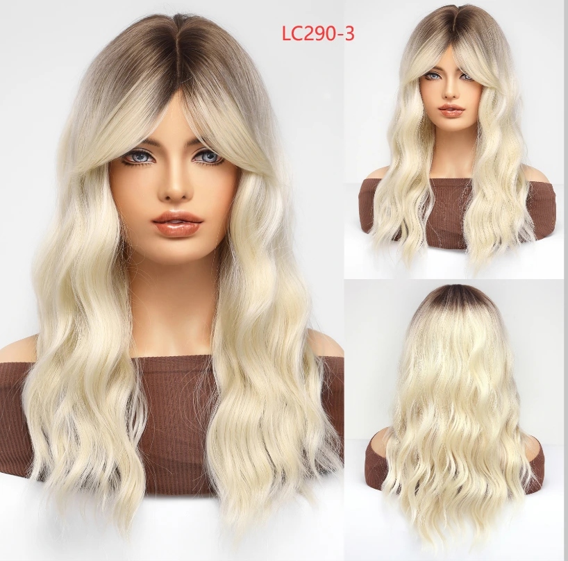 Plážová blond paruka Serena s tmavým přechodem a jemnými vlnami