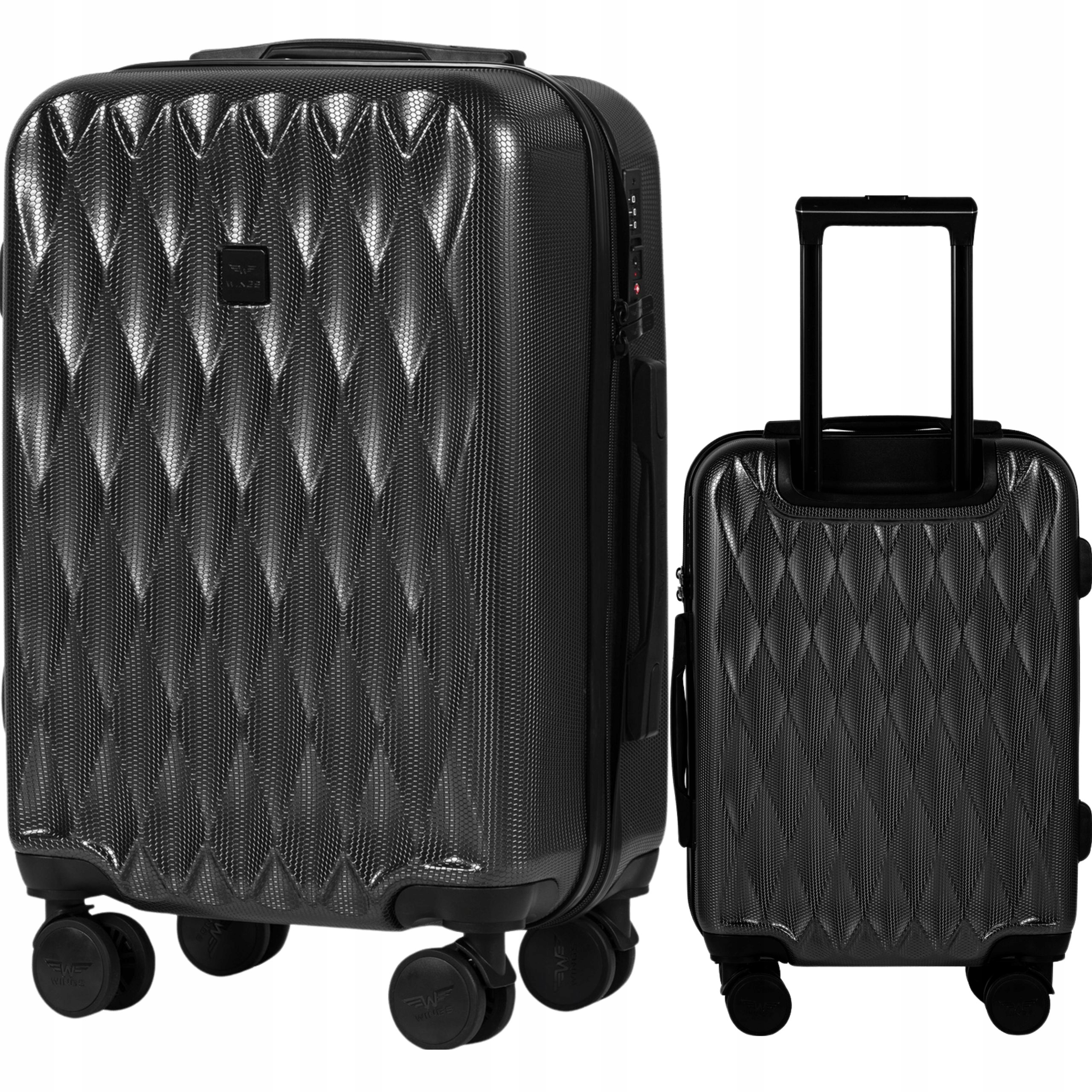 Kabinový kufr na příruční zavazadlo, malý, na 4 Kolečkách, polykarbonátový, Tsa Wings