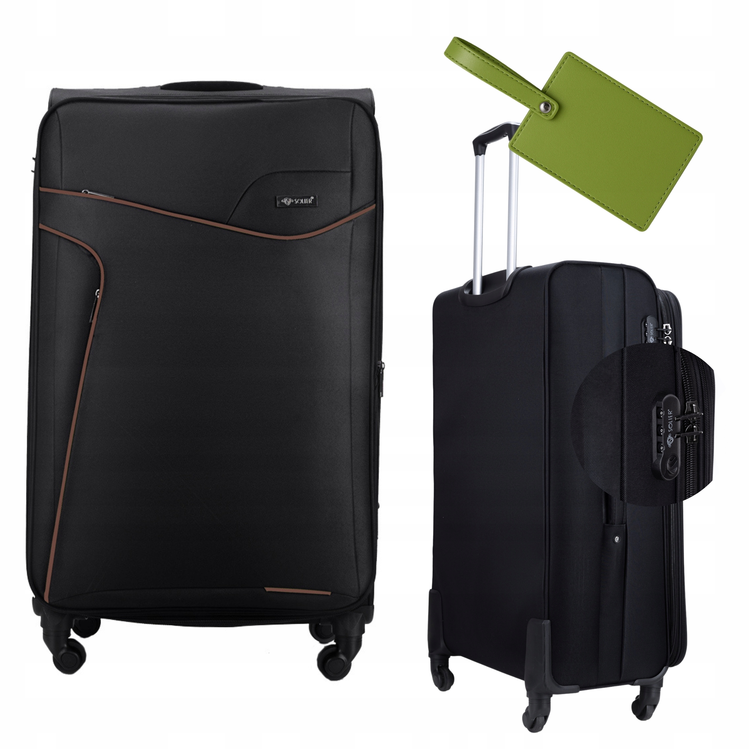 Velká cestovní taška na kolečkách, měkká, prostorná, Bonus Barvy