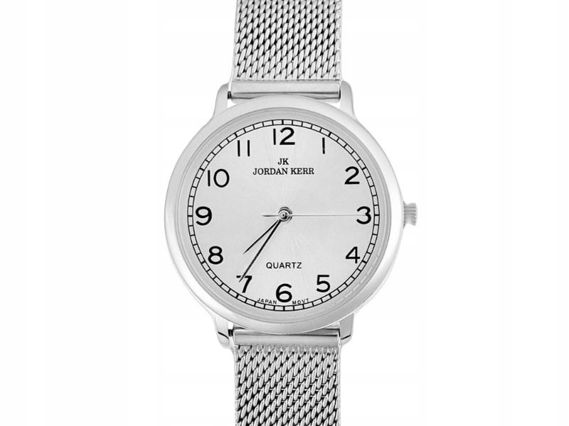 Dámské hodinky s bílým ciferníkem na mesh náramku s číslicemi na obálce