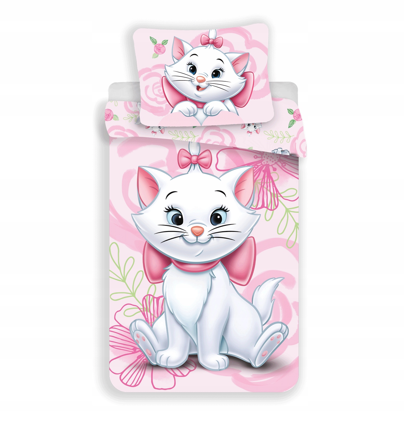 POŚCIEL 140x200 BAWEŁNIANA MARIE CAT PINK Kotka Marie Różowa