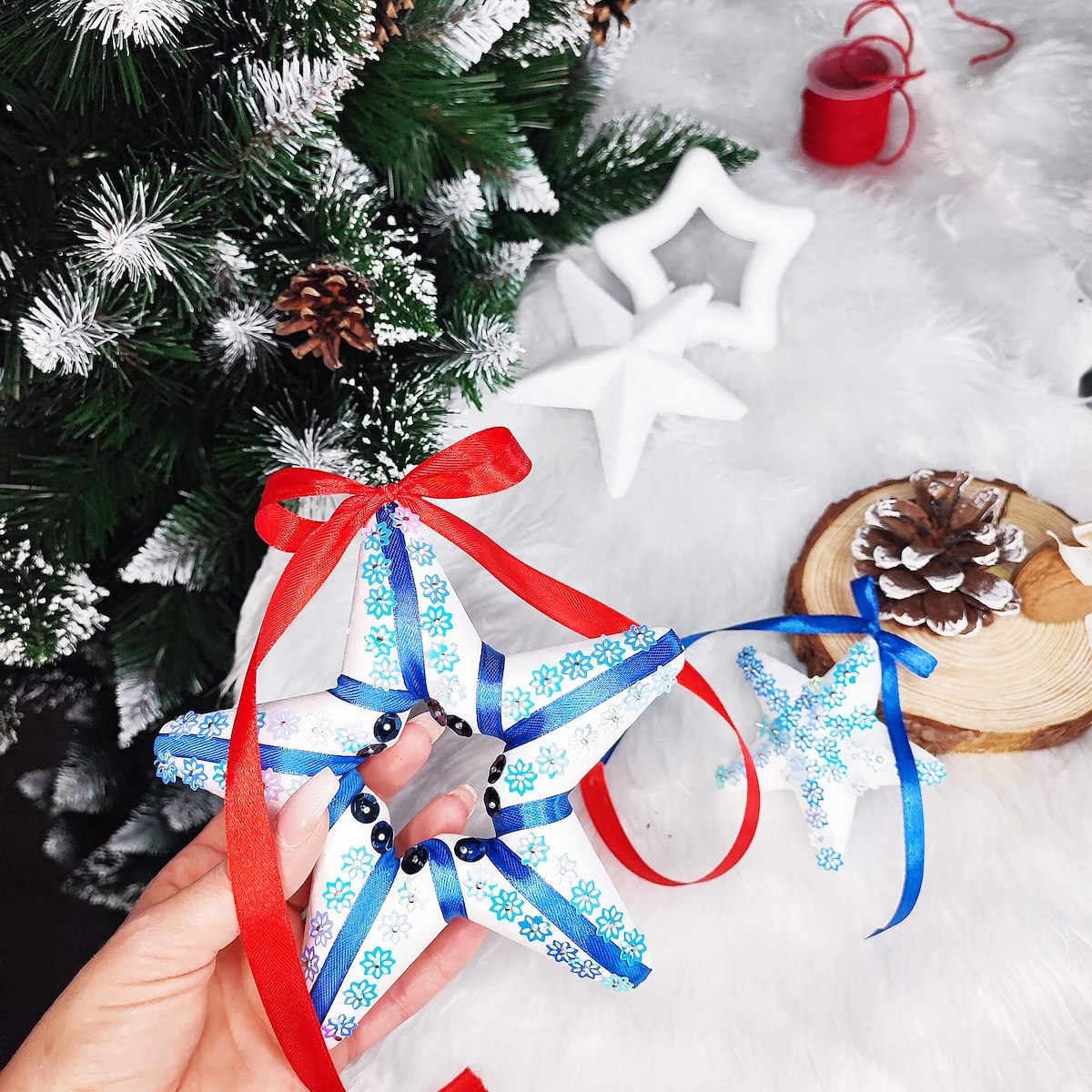 GWIAZDA STYROPIANOWA GWIAZDKA ŚWIĄTECZNA 10cm x10 Motyw Brak