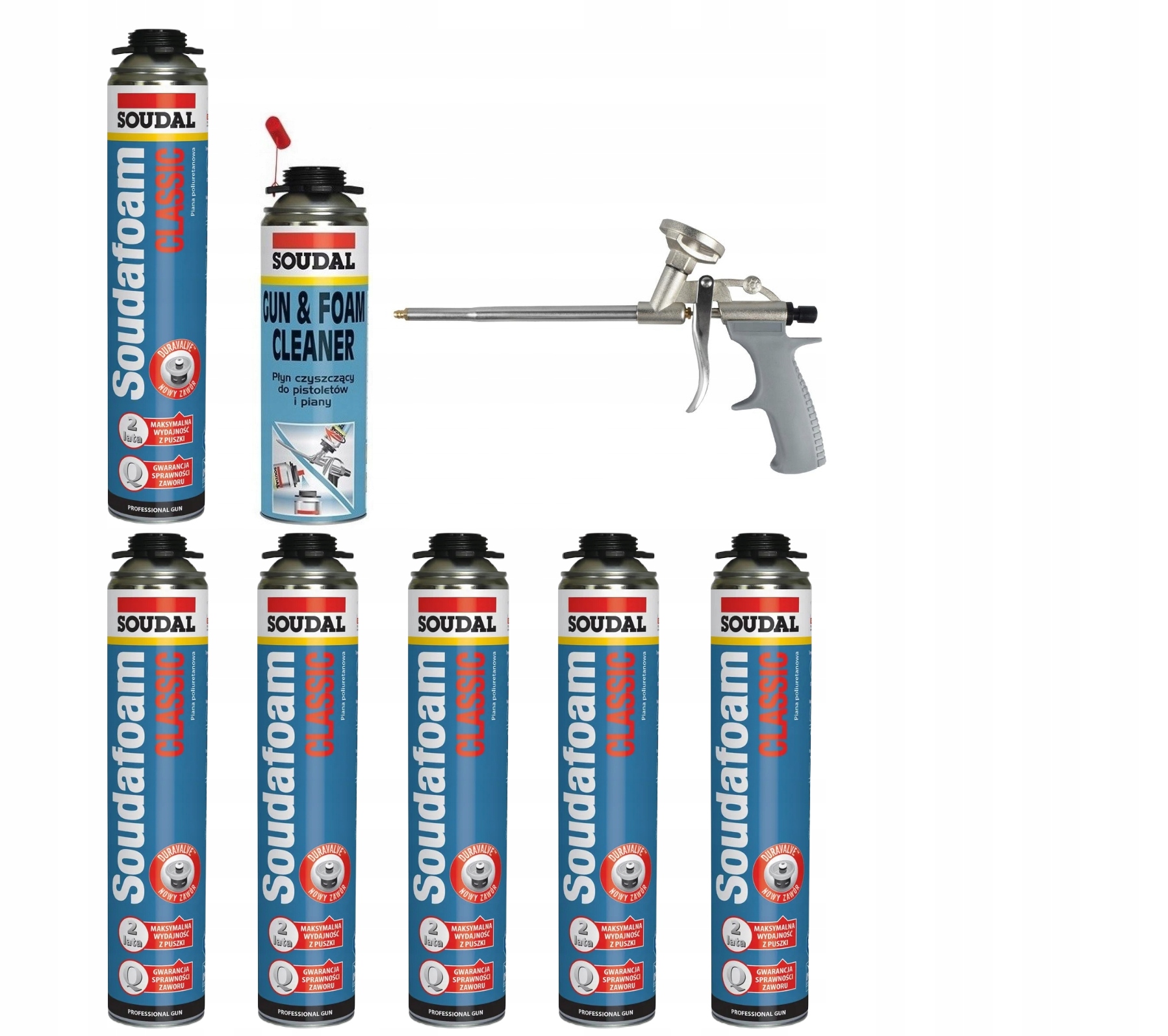 Soudal Sada pěna Soudafoam Classic 114091 6 ks tekutina Gun pistole