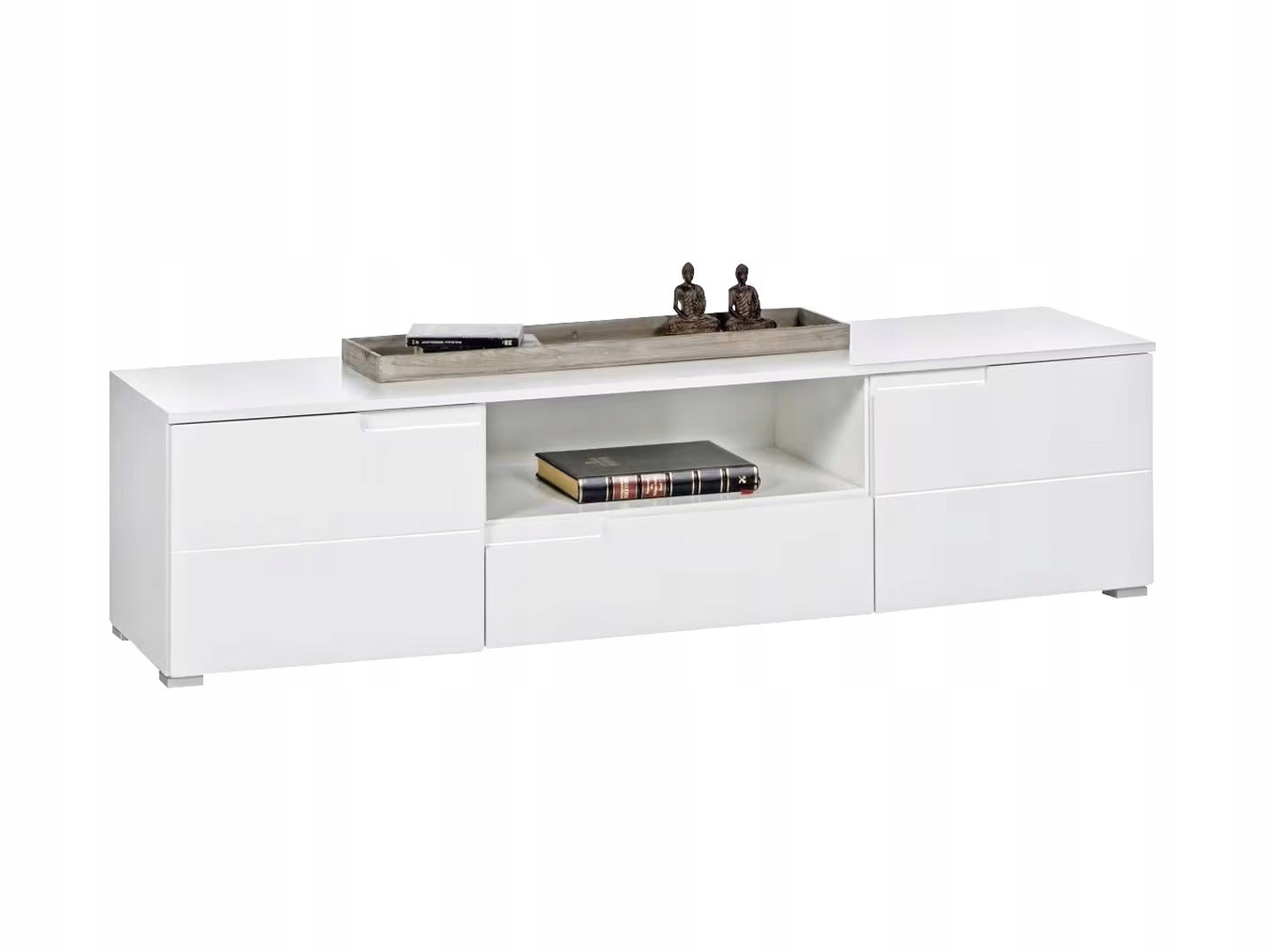 Szafka RTV Spice 165 cm 2D1S biały połysk Black Red White