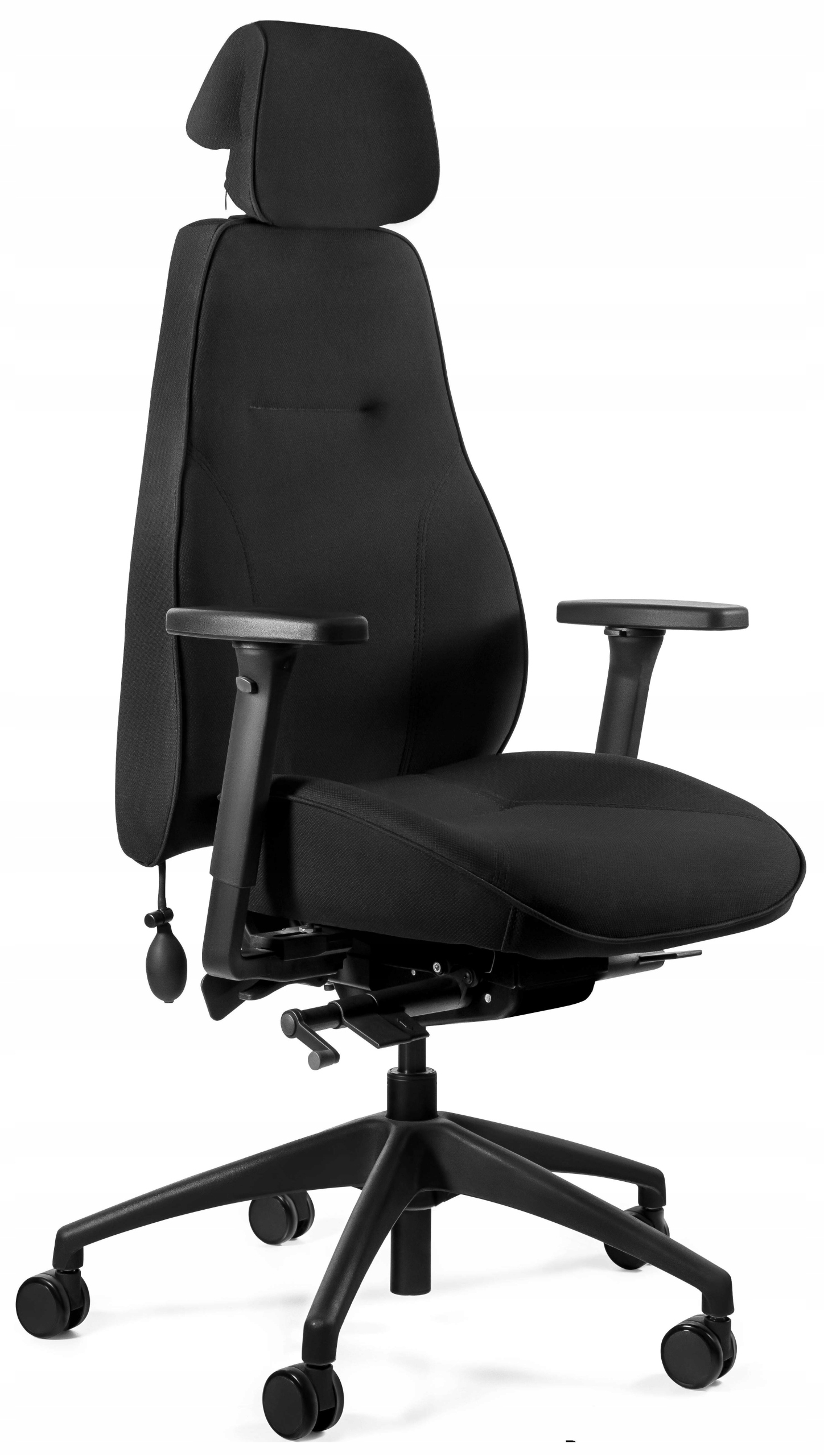 Fotel Obrotowy Glacier Czarny Tkanina Biurowy Ergonomiczny 24/7 Wysoki 150k