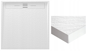 Štvorcová Sprchová Vanička 100 x 100 Biely Kompozit Viva