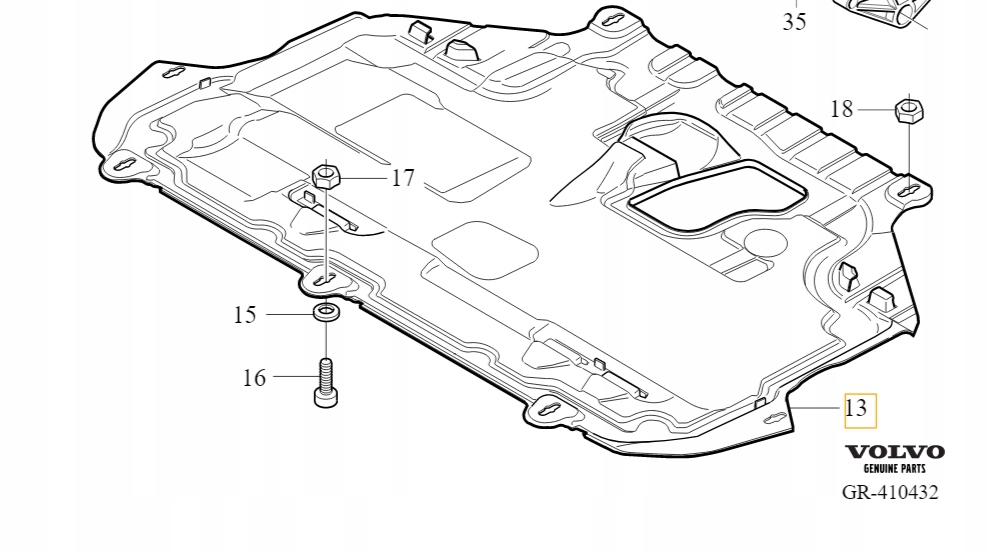 Volvo C30 S40 V50 kryt motoru pro motor Oe 31290618