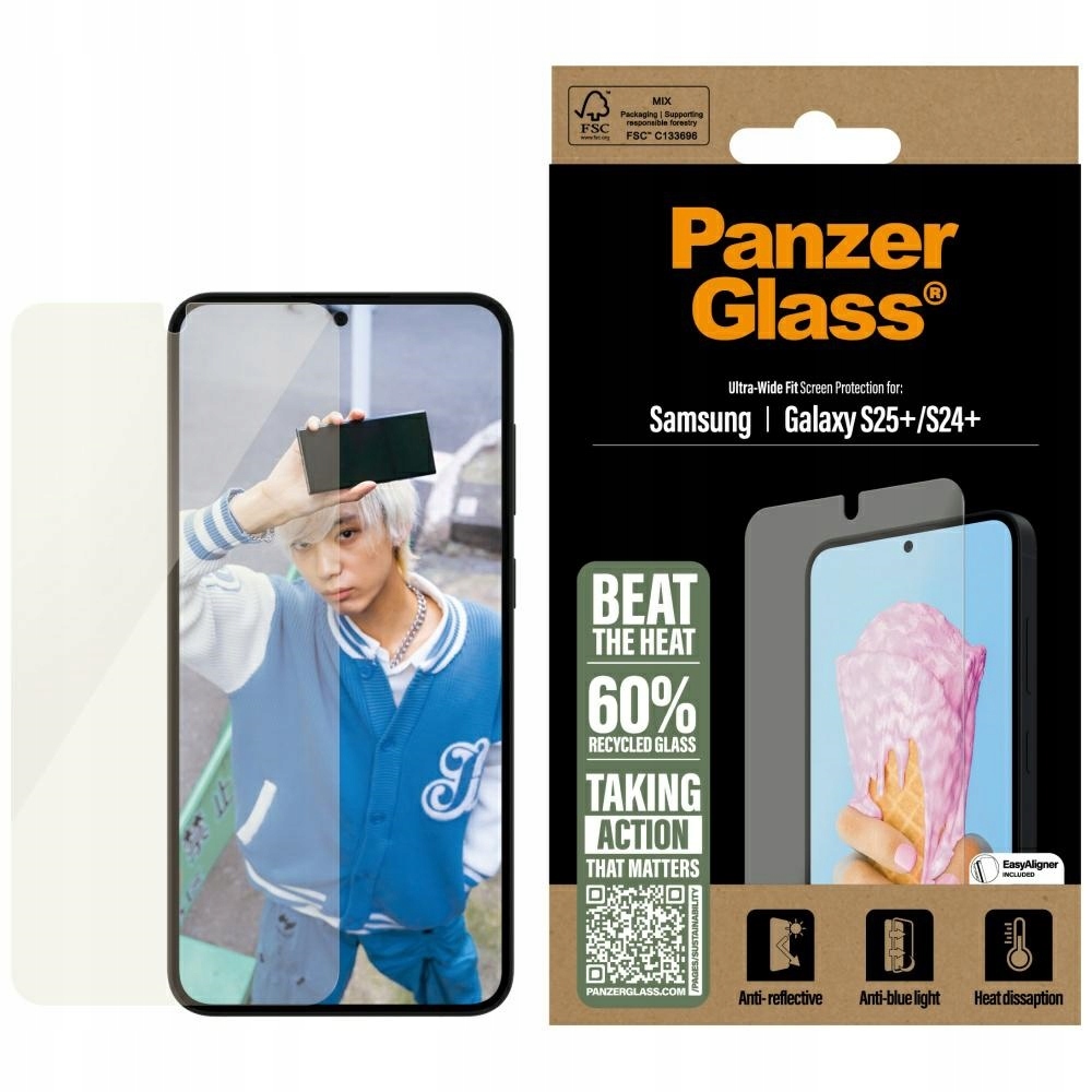 Tvrzené sklo PanzerGlass All-in-One Ultra-Wide Fit pro Samsung Galaxy