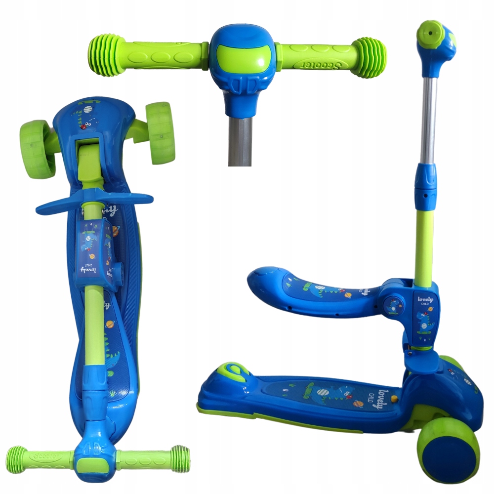 HULAJNOGA TRÓJKOŁOWA DLA DZIECI ŚWIECĄCA SKŁADANA