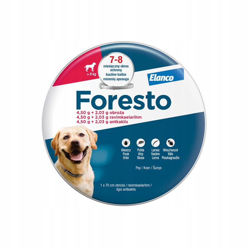 Elanco Foresto Obroża przeciwko pchłom dla psa od 8 kg 70 cm