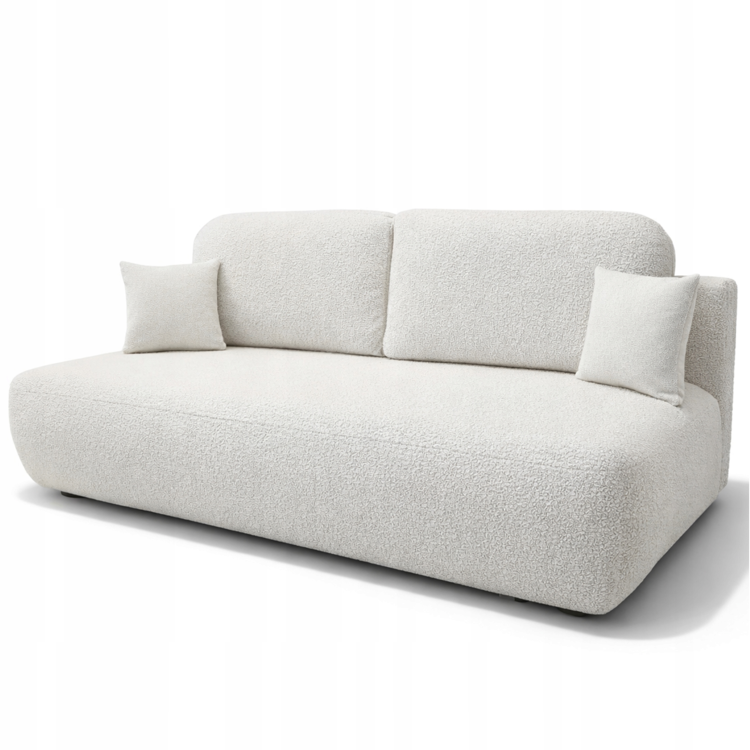 Bílá Malá Rozkládací Pohovka S Funkcí Spaní Emma 195 CM Pohovka Do Obývacího Pokoje