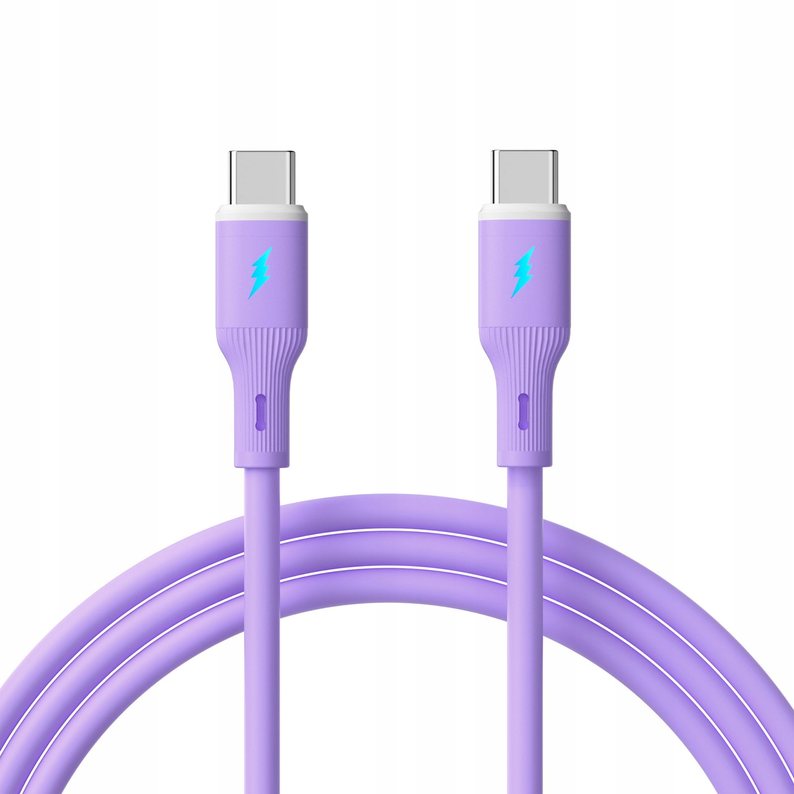AKYGA Kabel USB Akyga AK-USB-70 USB type C (m) / USB type C (m) ver. 2.0 60W 1m fioletowy silikonowy — 2