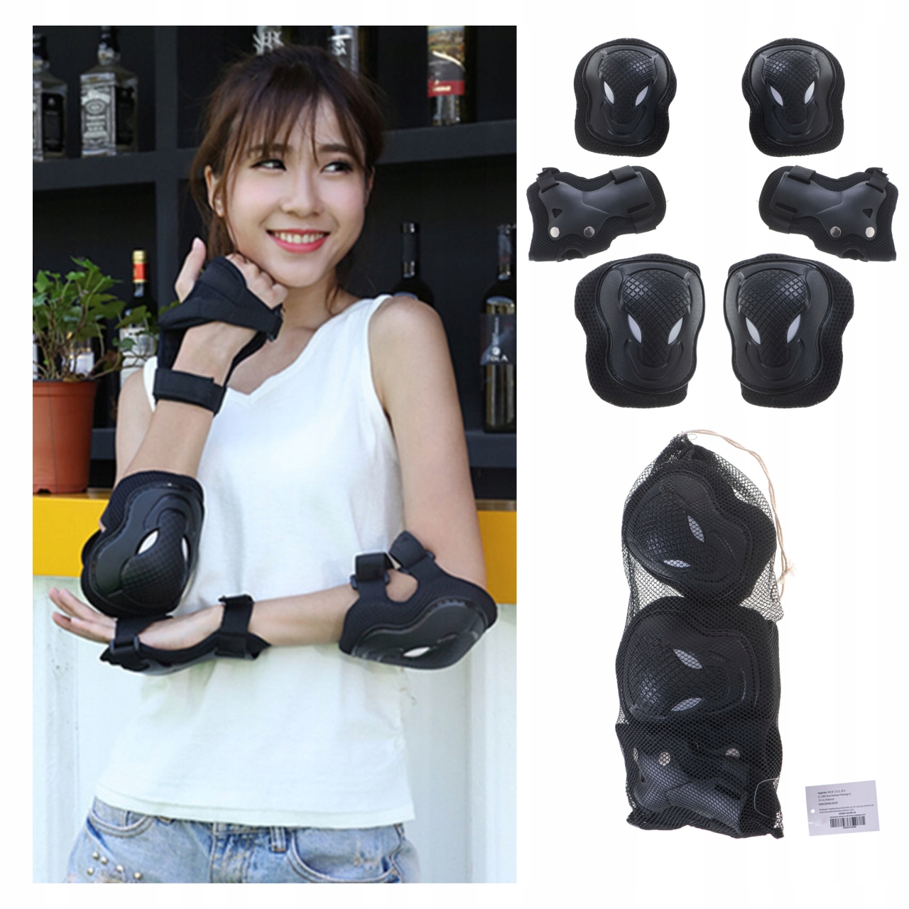 OCHRANIACZE NA KOLANA ŁOKCIE NADGARSTKI ROLKI ZESTAW