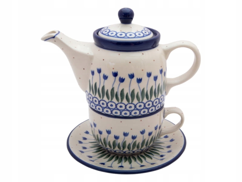 KOMPLET Czajnik 400 ml Filiżanka 200 ml Bolesławiec Kolor wielokolorowy