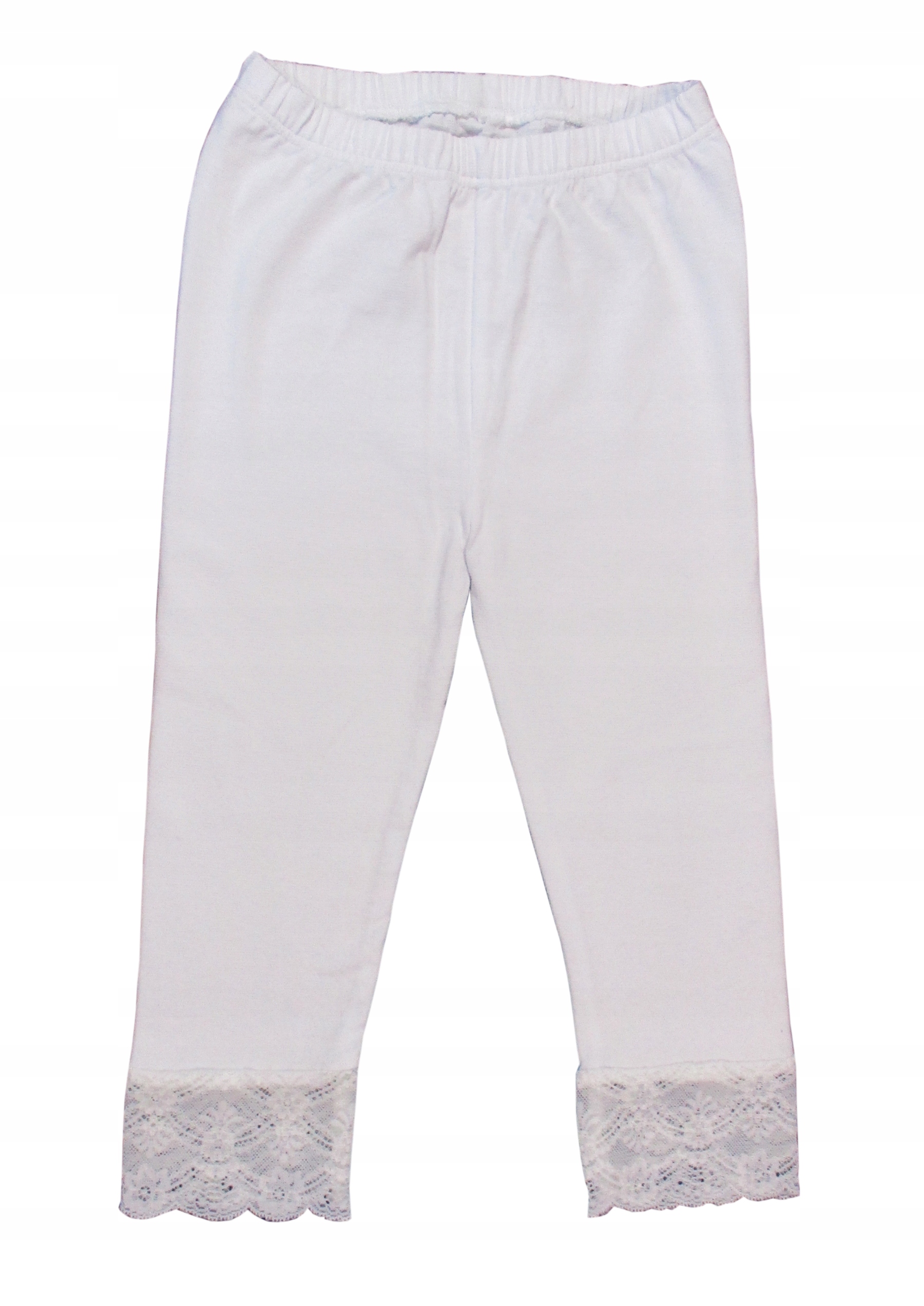 

Legginsy getry leginsy 3/4 z koronką 140 białe