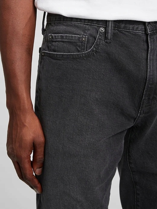 Gap Džíny slim straight recycled denim černá