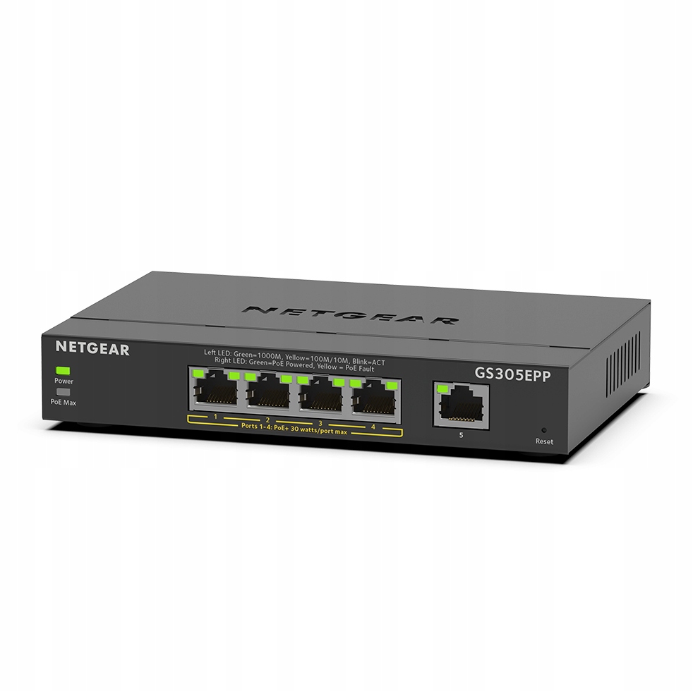 Netgear 5PT Ge Plus Swch W/ Hi-pwr Poe+ GS305EPP-100PES