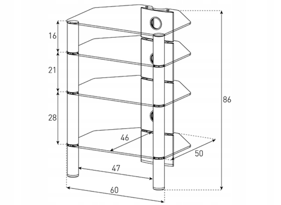 SZAFKA RTV STOLIK REGAŁ GRAMOFON SONOROUS RX2140 Kod producenta RX2140-C-SLV