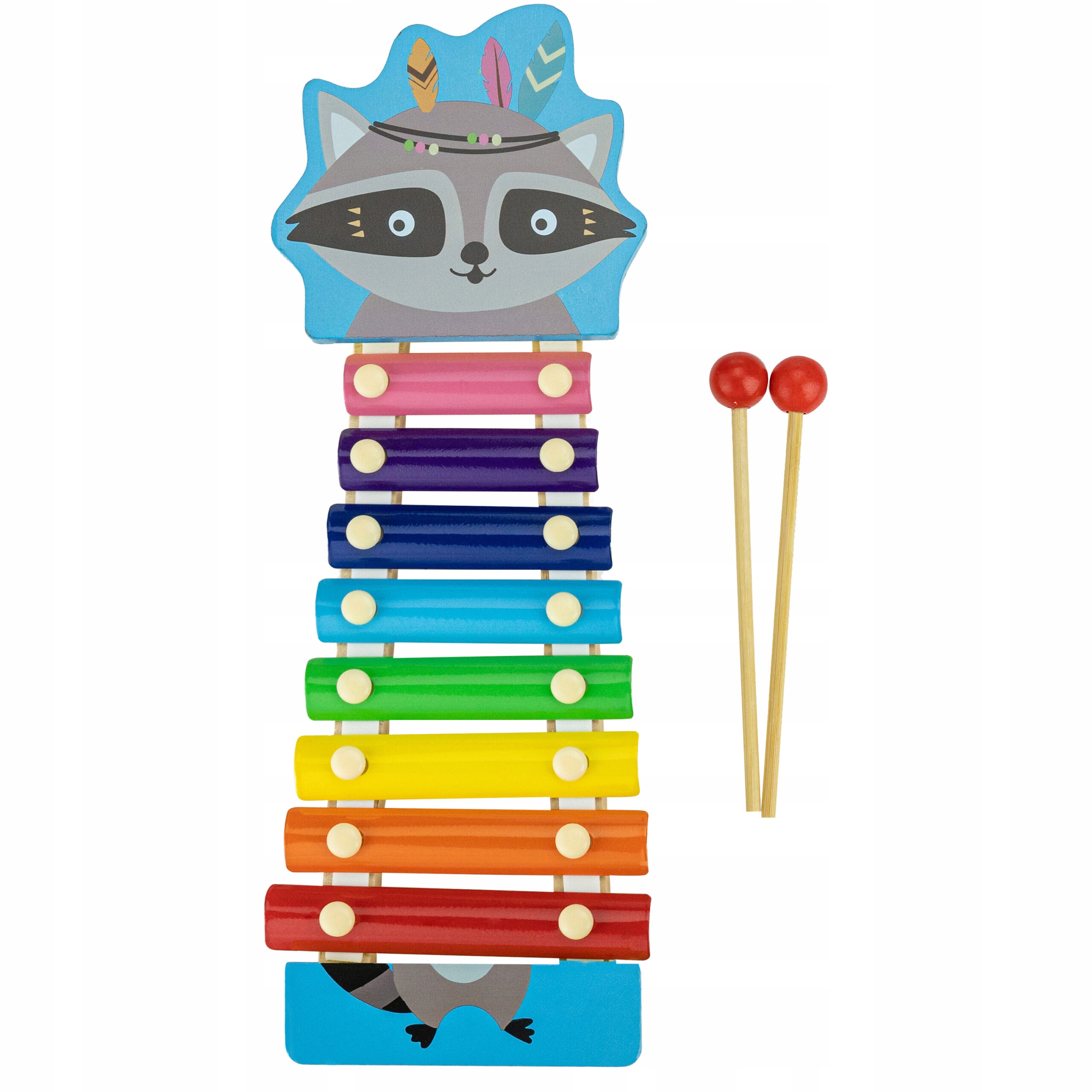 KOLOROWE CYMBAŁKI DREWNIANE DLA DZIECI EDUKACYJNE ZWIERZĄTKA 8 TONÓW Marka Nelino