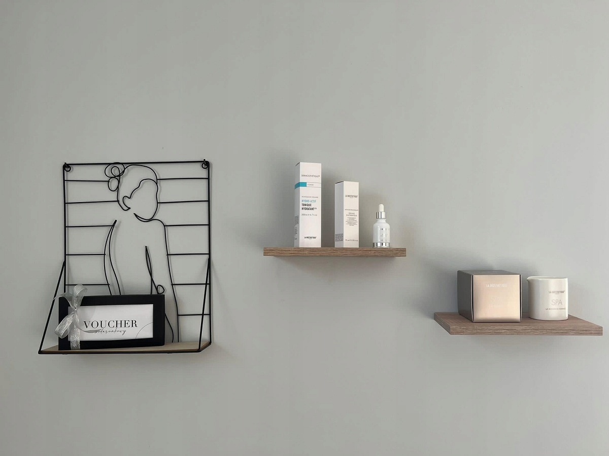 PÓŁKA ŚCIENNA WISZĄCA DĄB SONOMA 60CM REGAŁ MONTAŻ Wysokość mebla 1.8 cm