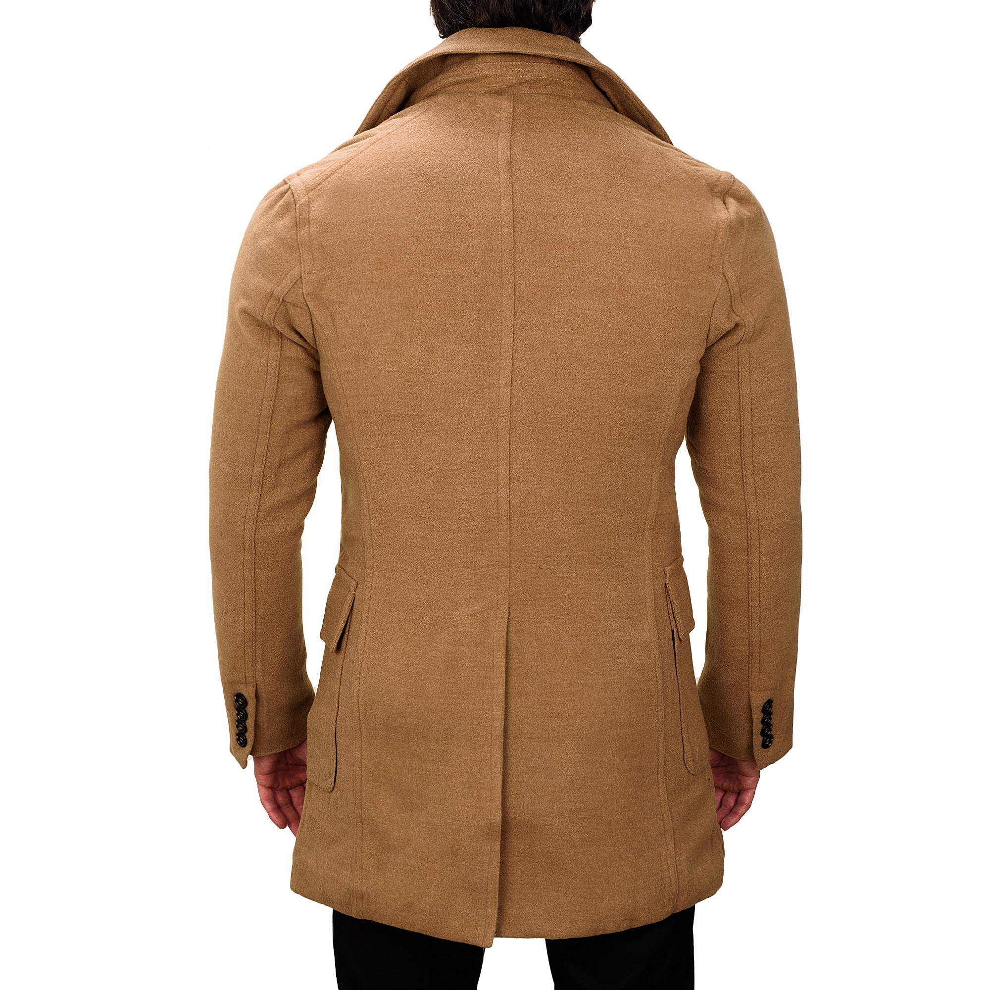 JP1048 r. XL ELEGANCKI DWURZĘDOWY MĘSKI PŁASZCZ OCIEPLANY Rozmiar XL