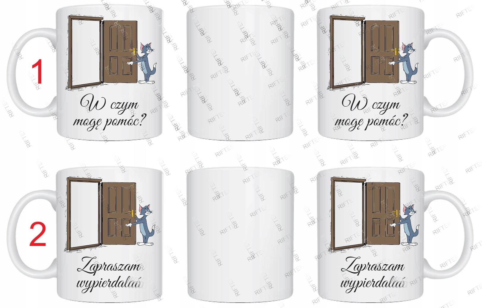 ŚMIESZNY KUBEK ZAPRASZAM WYPIERD*LAĆ DO PRACY PREZENT URODZINY KOT TOM JERY Marka inna