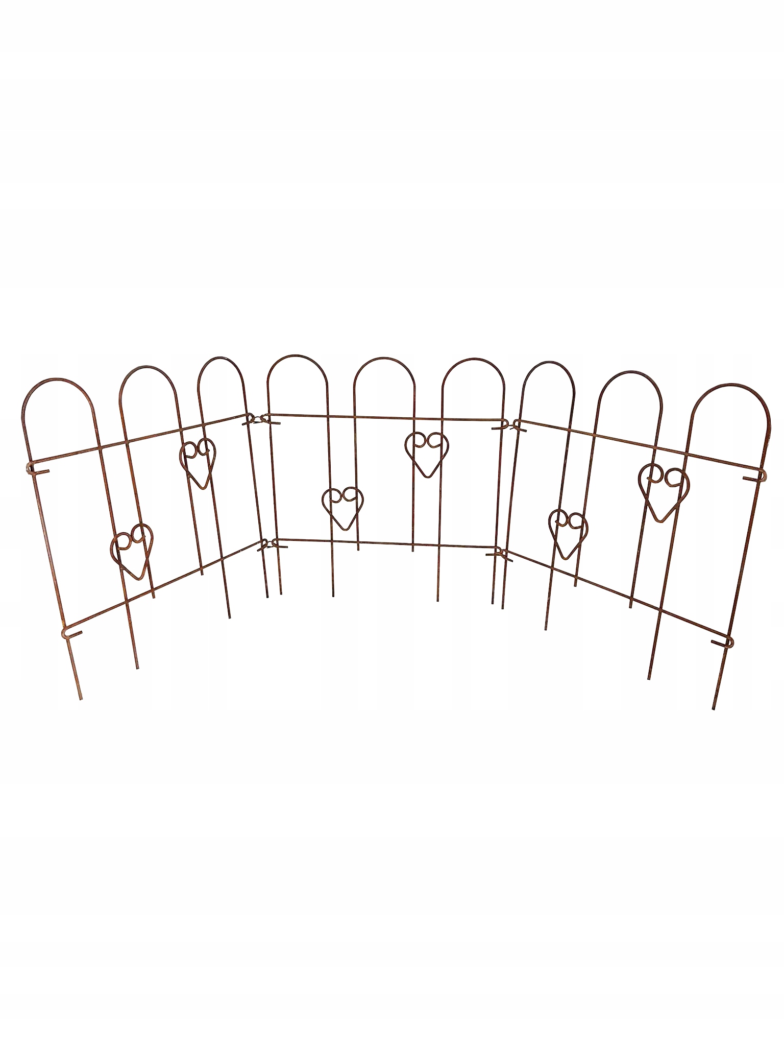 Zahradní kovový plot palisáda obrubník 168 cm pro trávník s květinami