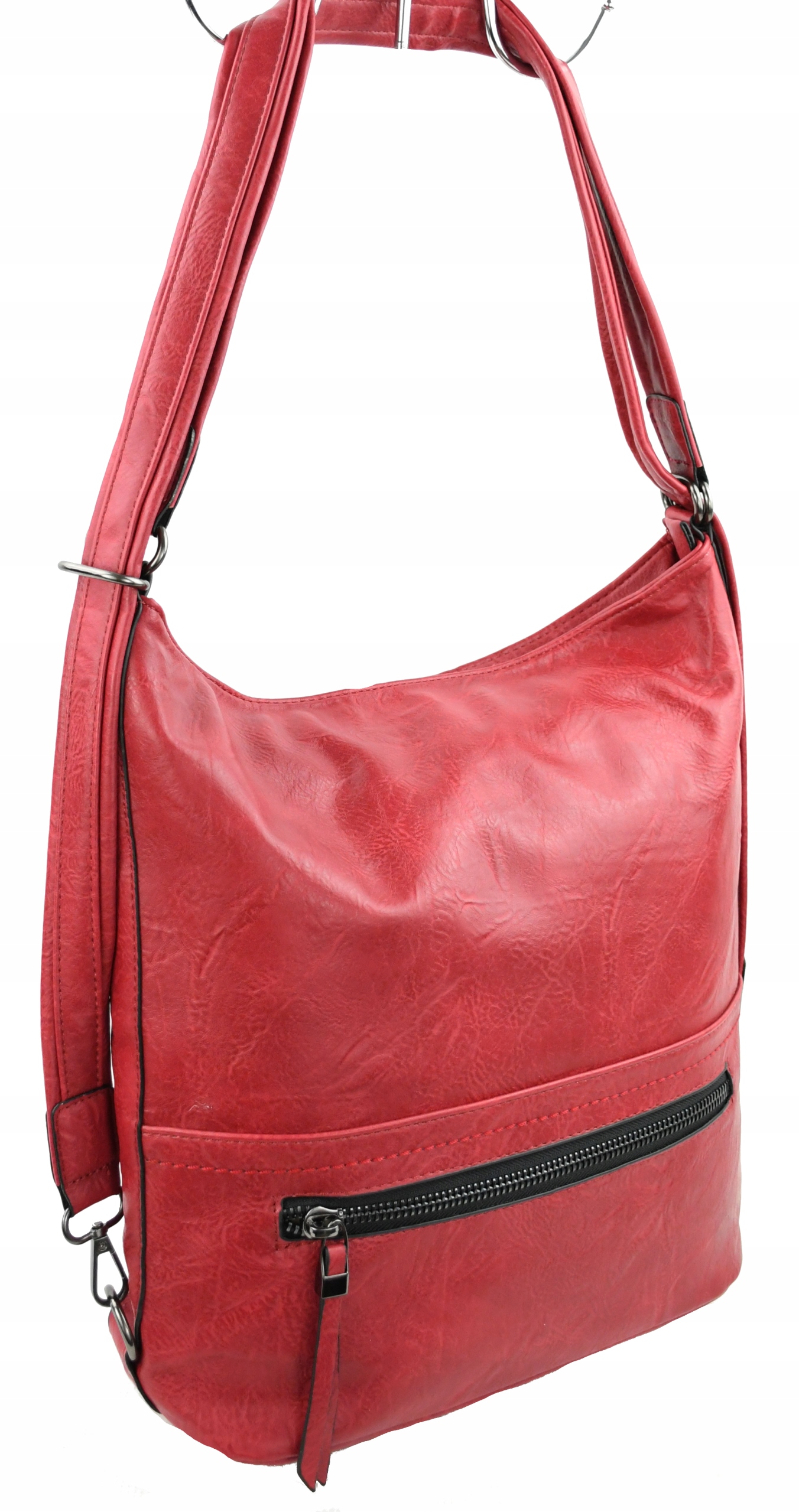 Torboplecak damska plecak torba 2w1 worek na ramie Kolor czerwony