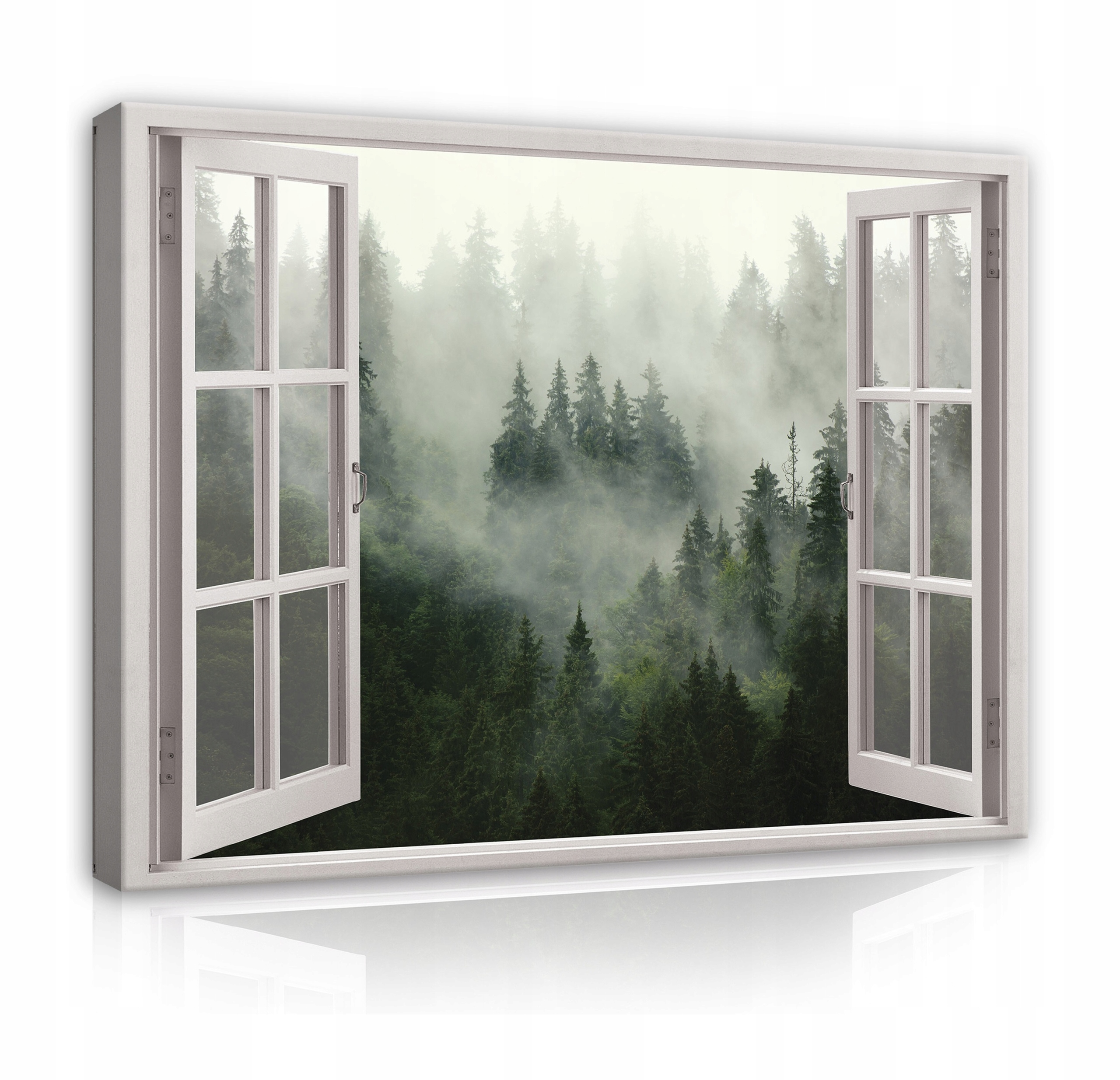 Obraz na zeď Okno Les Plátno do obývacího pokoje 80x60
