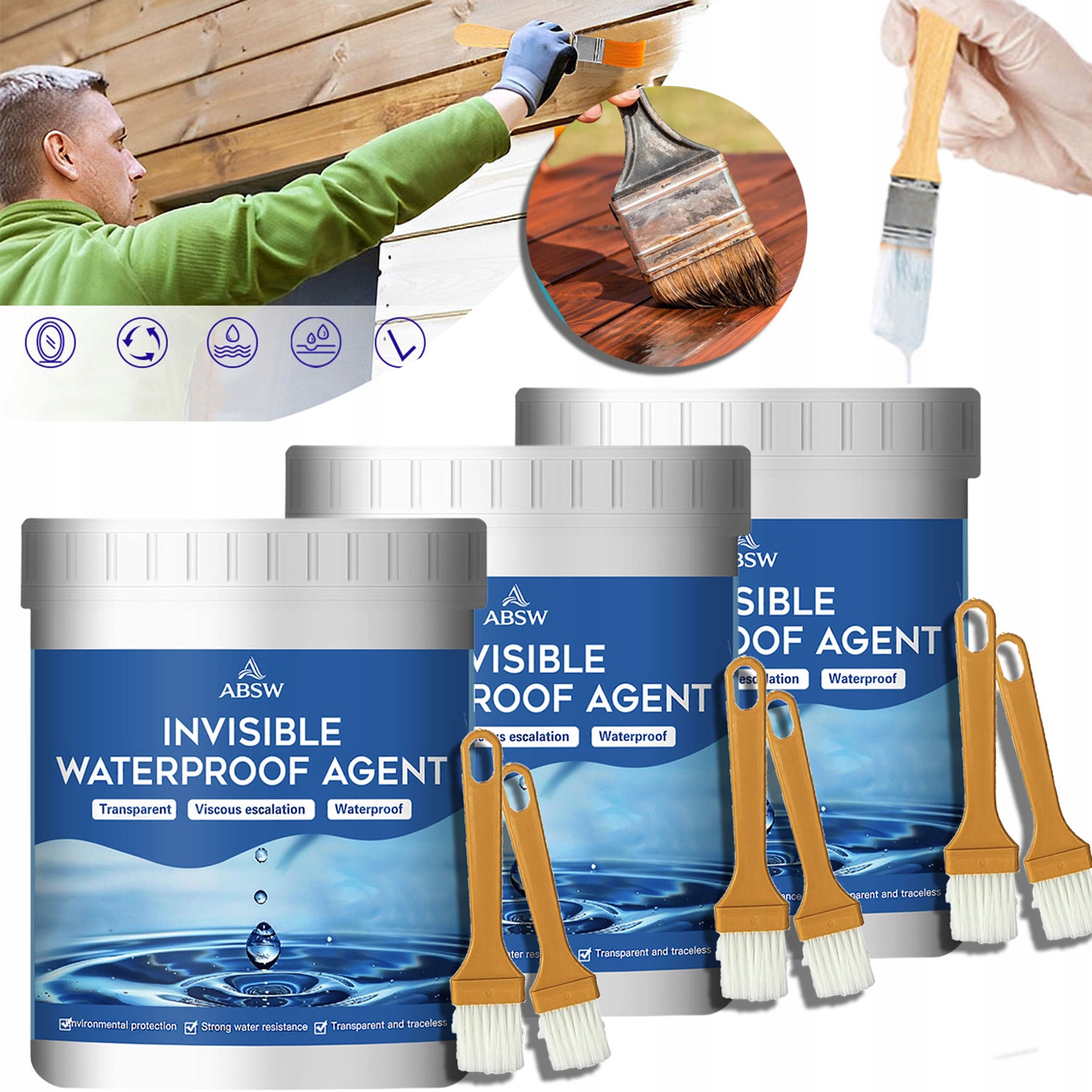 3X PRZEZROCZYSTY WODOODPORNY ŚRODEK POWLEKAJĄCY 1500G USZCZELNIACZ DO