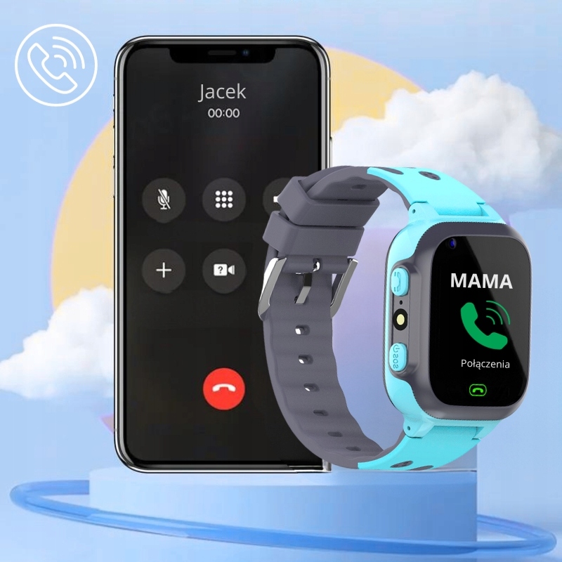 B SMARTWATCH DLA DZIECI ZEGAREK LOKALIZATOR SOS GPS APARAT SIM GRY +GRATIS Komunikacja Bluetooth