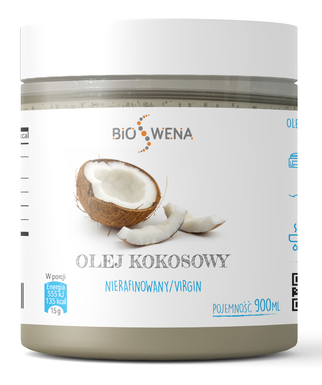 

Olej Kokosowy Nierafinowany Extra Virgin 900ML