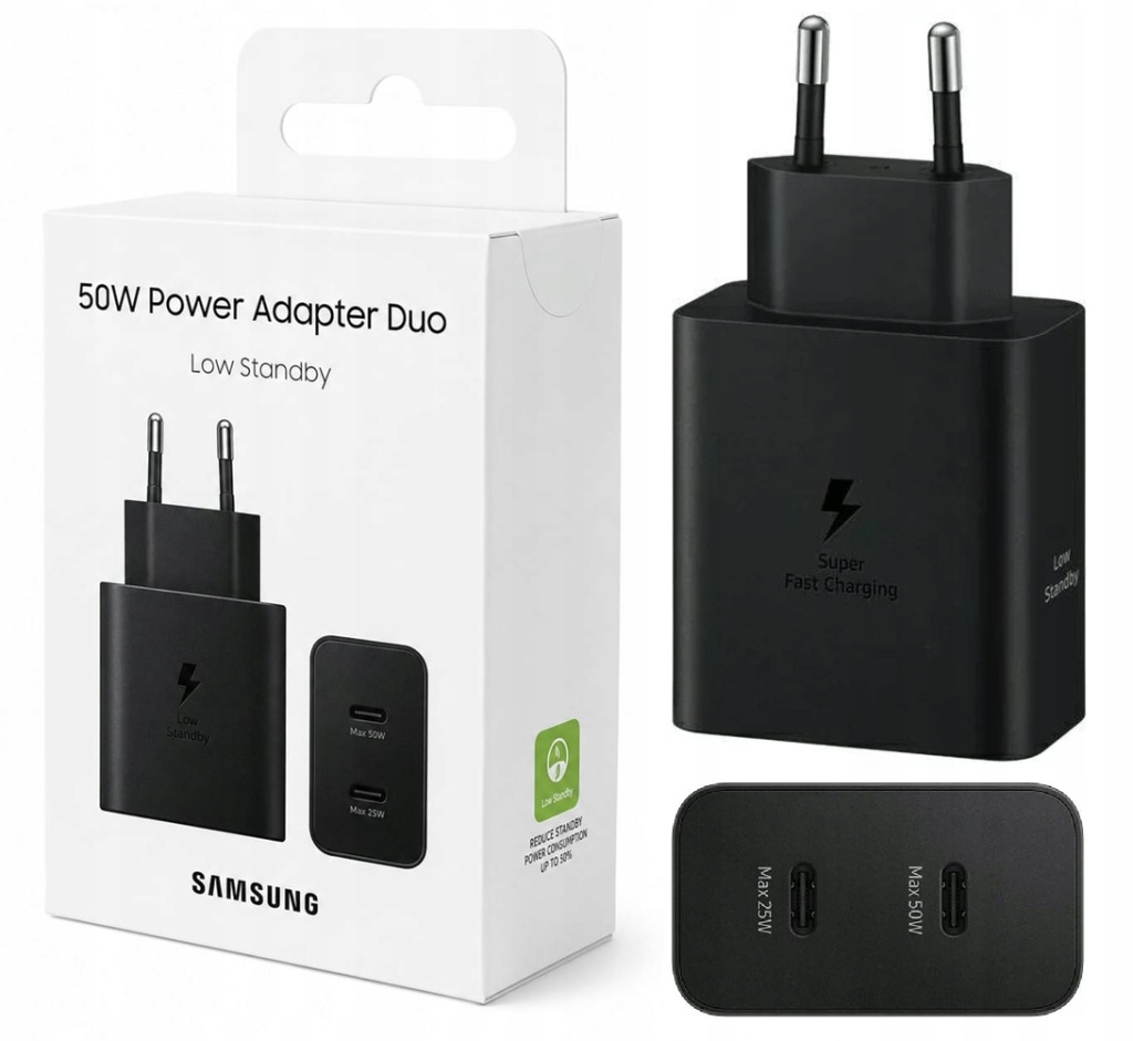 Rychlá Nabíječka Samsung Duo 50W 2x Usb-c Samsung Galaxy EP-T5020XBEGEU