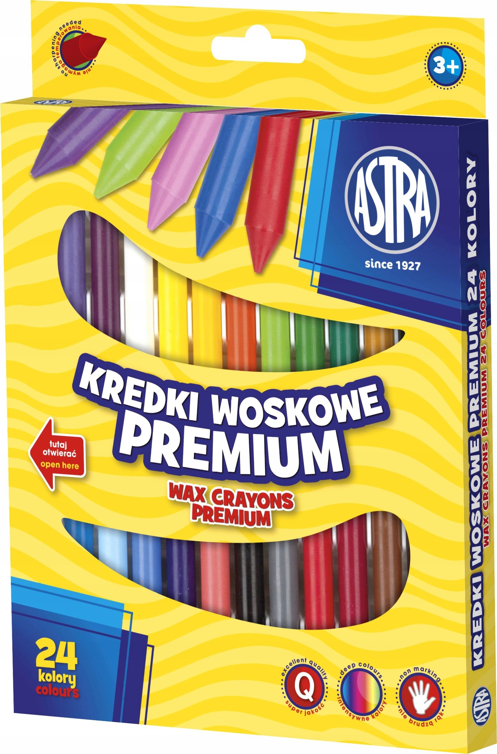 

Kredki szkolne świecowe woskowe 24 Astra