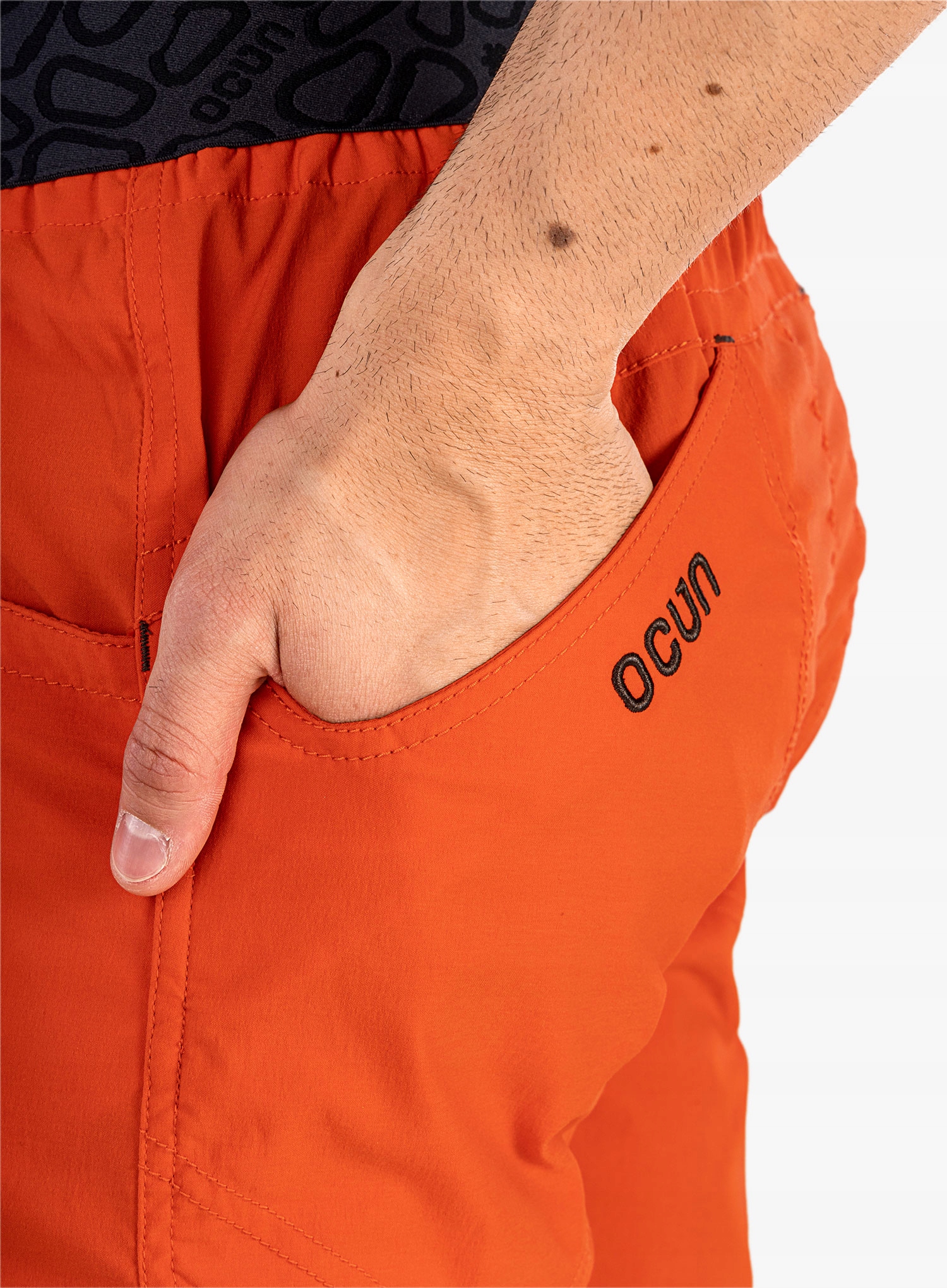 Spodnie wspinaczkowe Ocun Mania Pants - orange L Materiał dominujący poliamid