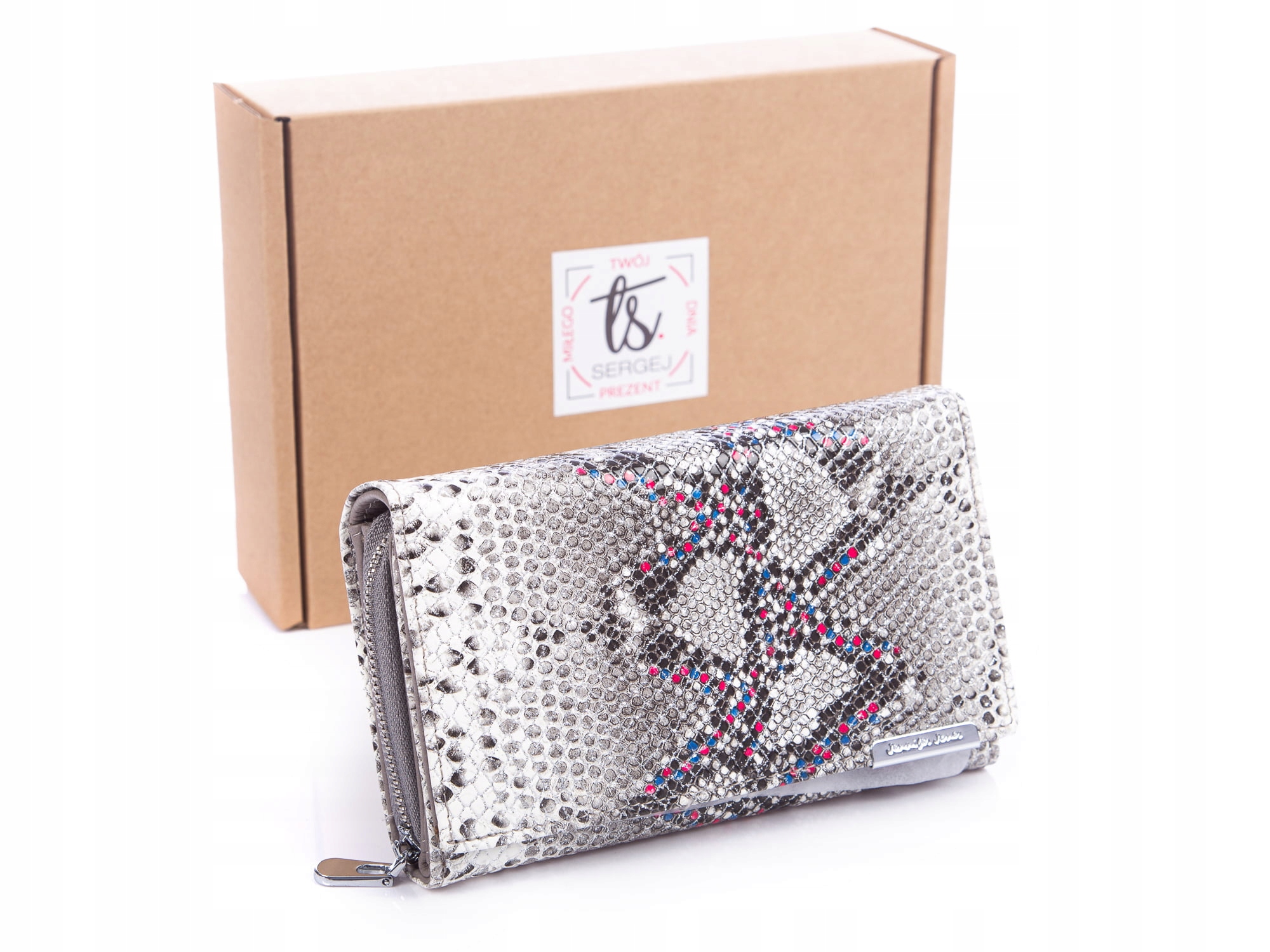 Dámská peněženka lakovaná velkou Rfid stříbrnou kůží