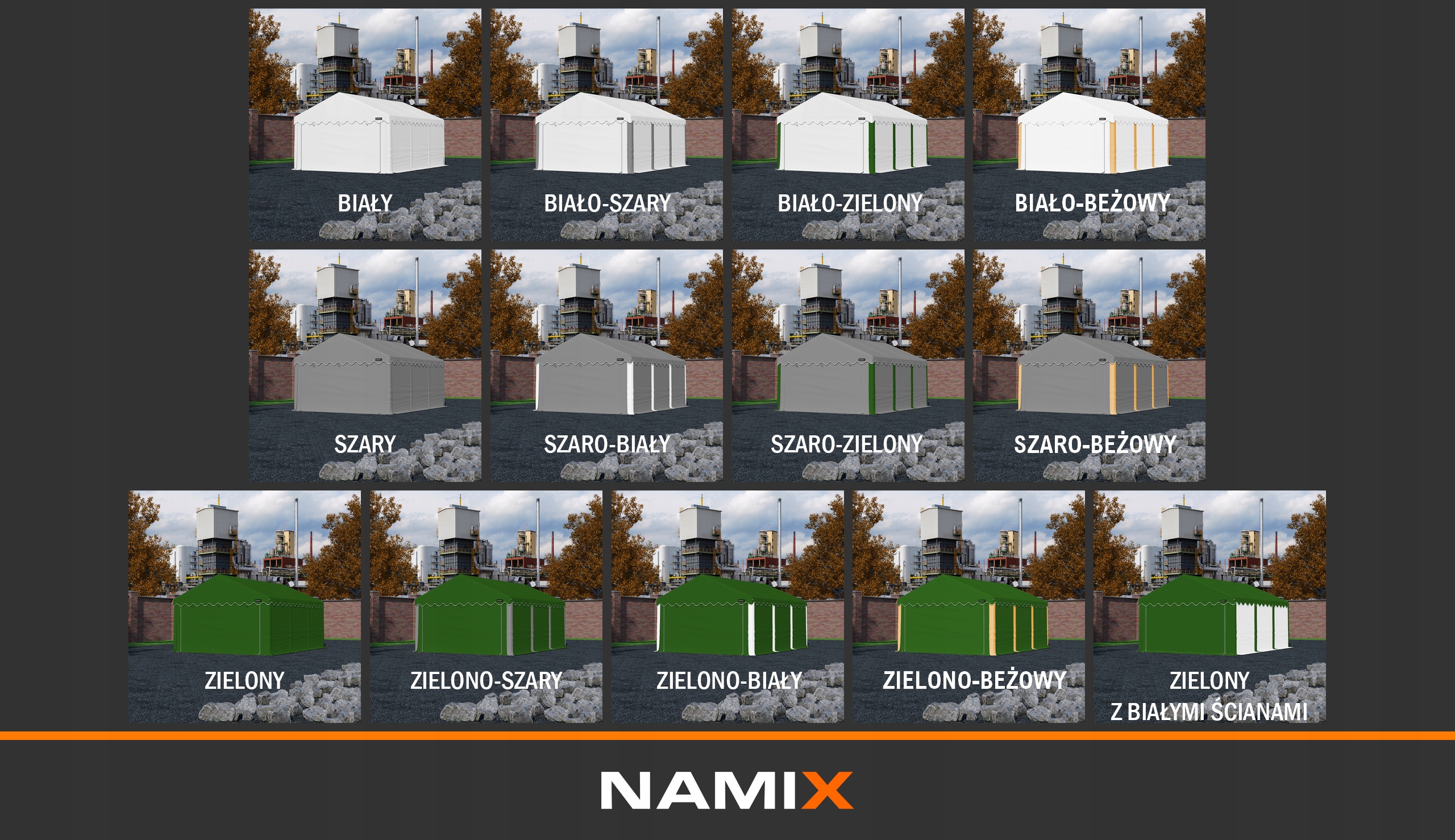 Namiot BASIC 3x6 magazynowy handlowy RÓŻNE KOLORY Szerokość 3 m