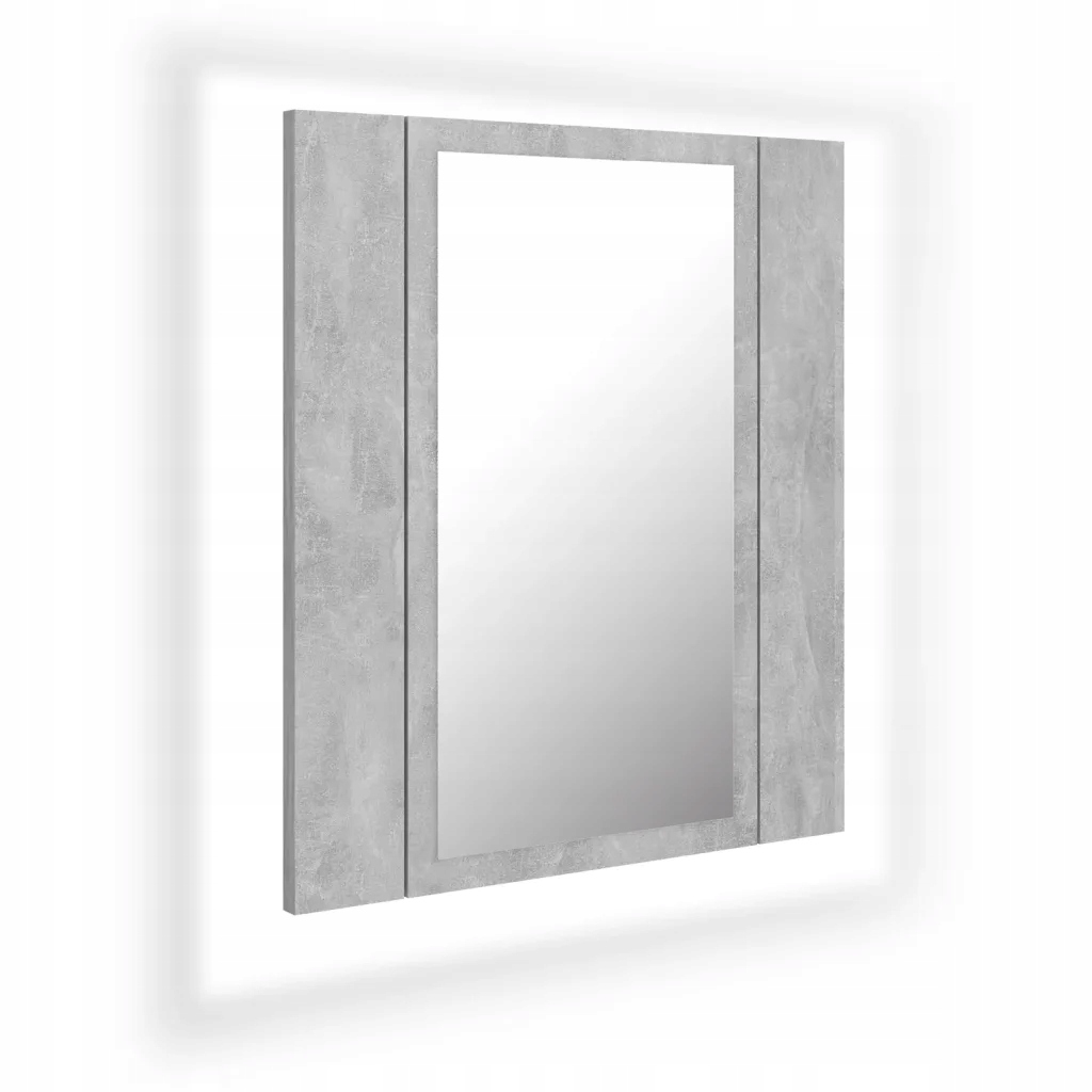 vidaXL Kúpeľňová skrinka so zrkadlom a LED, sivá betónová, 40x12x45 cm