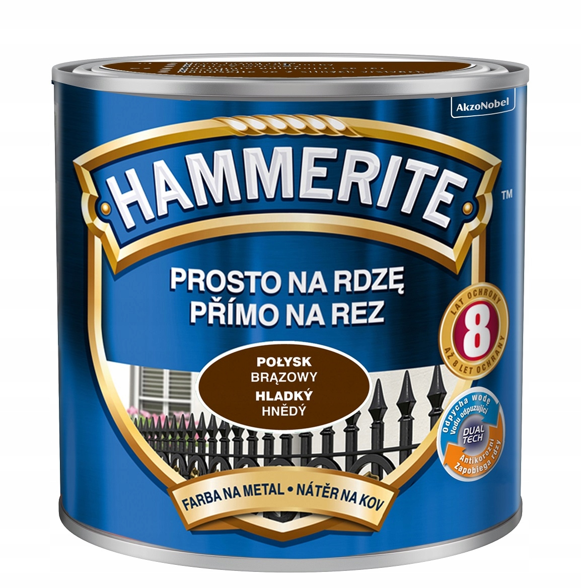 Hammerite Farba Na Rdzę Brązowy Połysk 2.5L