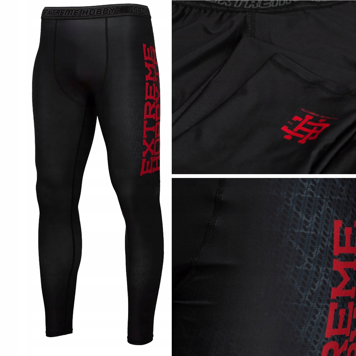 Legginsy kompresyjne męskie Extreme Hobby Black Armour r. S